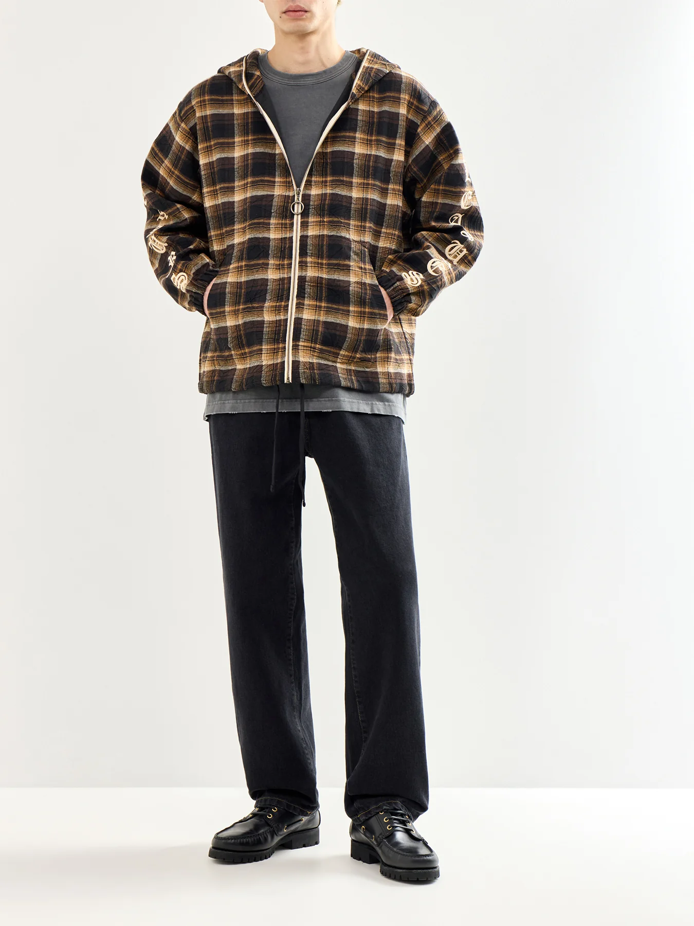 Groove Zip Poncho Hoodie Brown - Image 2