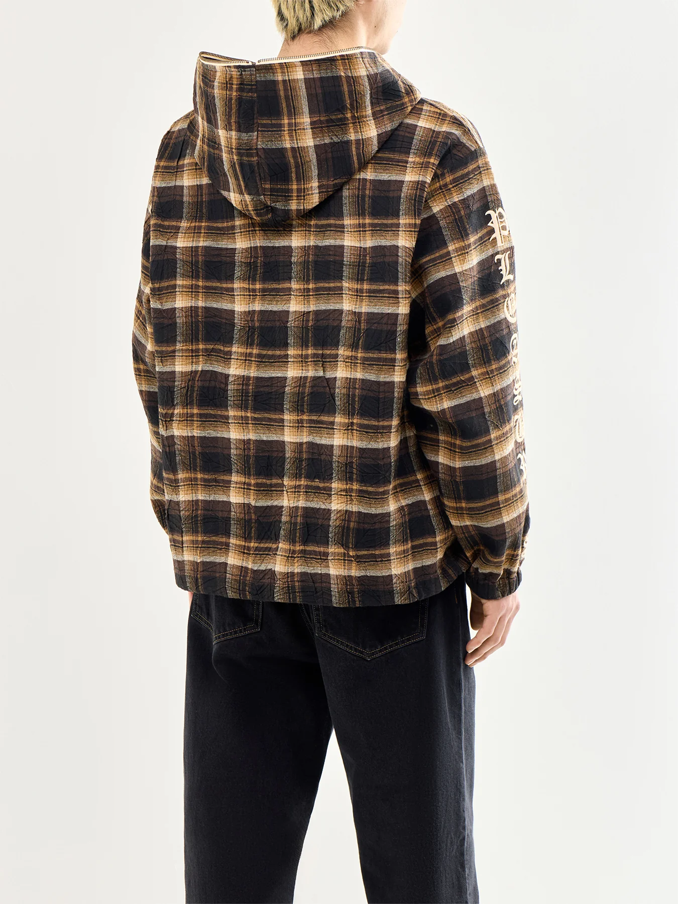 Groove Zip Poncho Hoodie Brown - Image 5