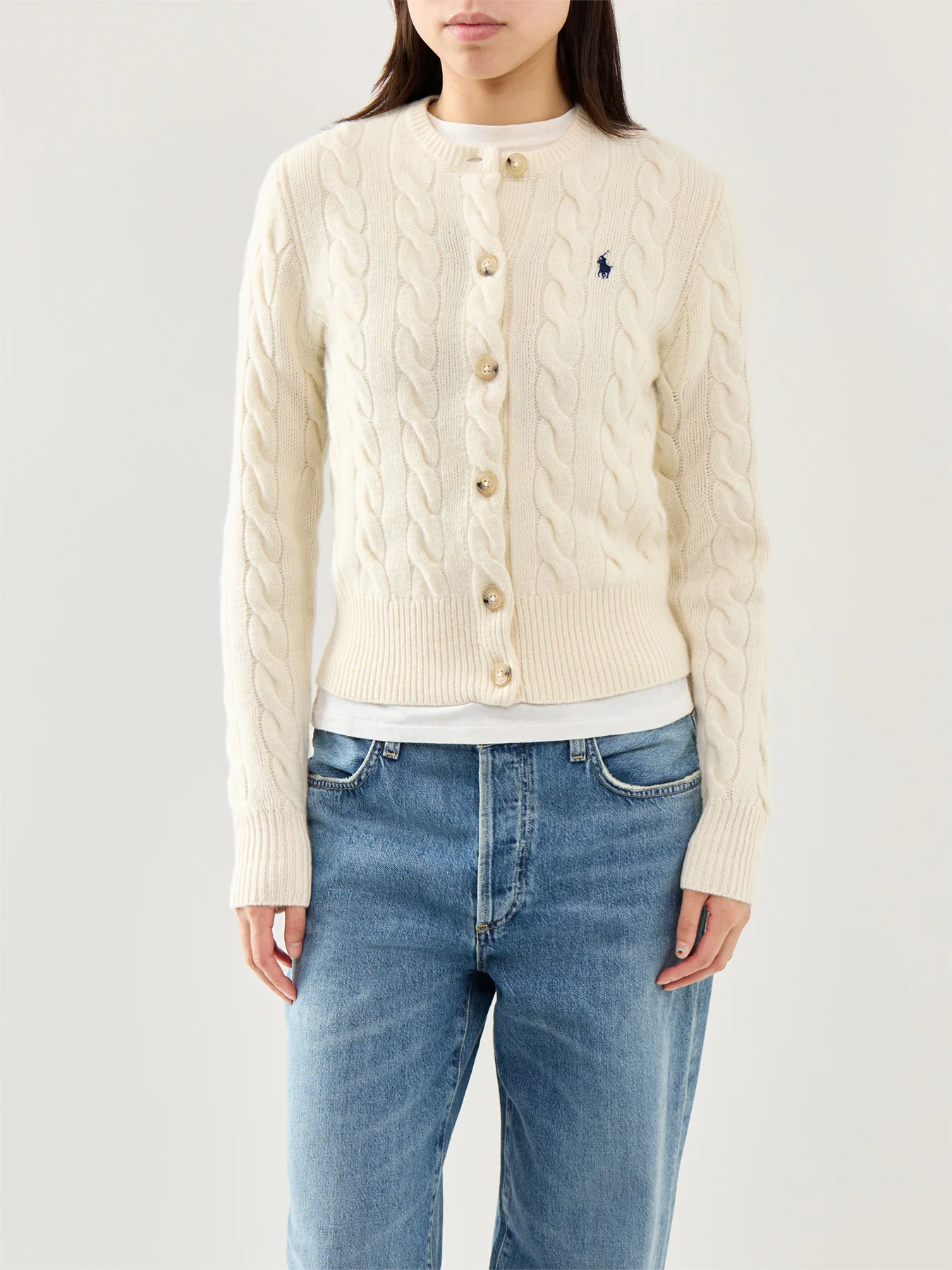 Cable Knit Cardigan Authentic Cream - Image 4
