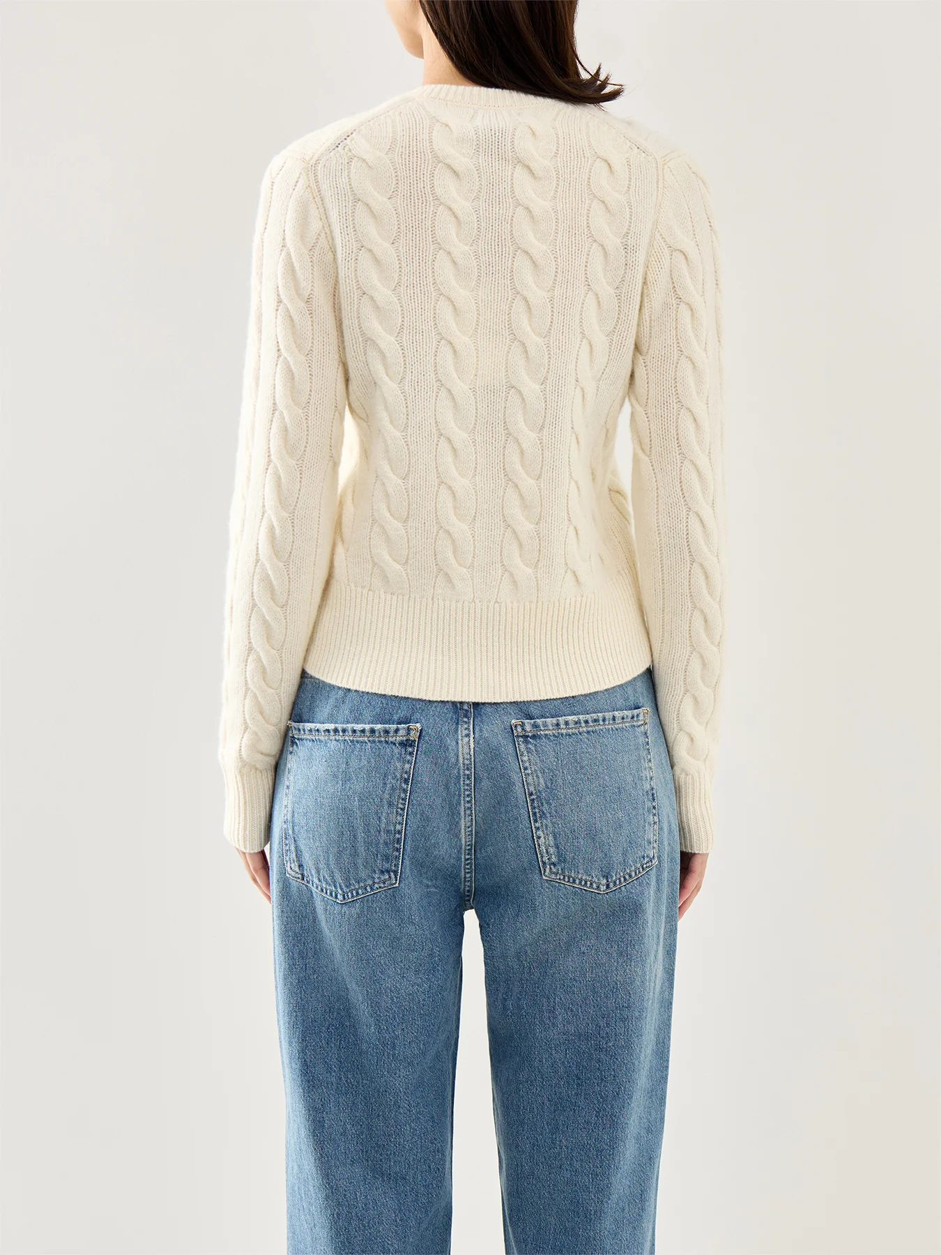 Cable Knit Cardigan Authentic Cream - Image 5