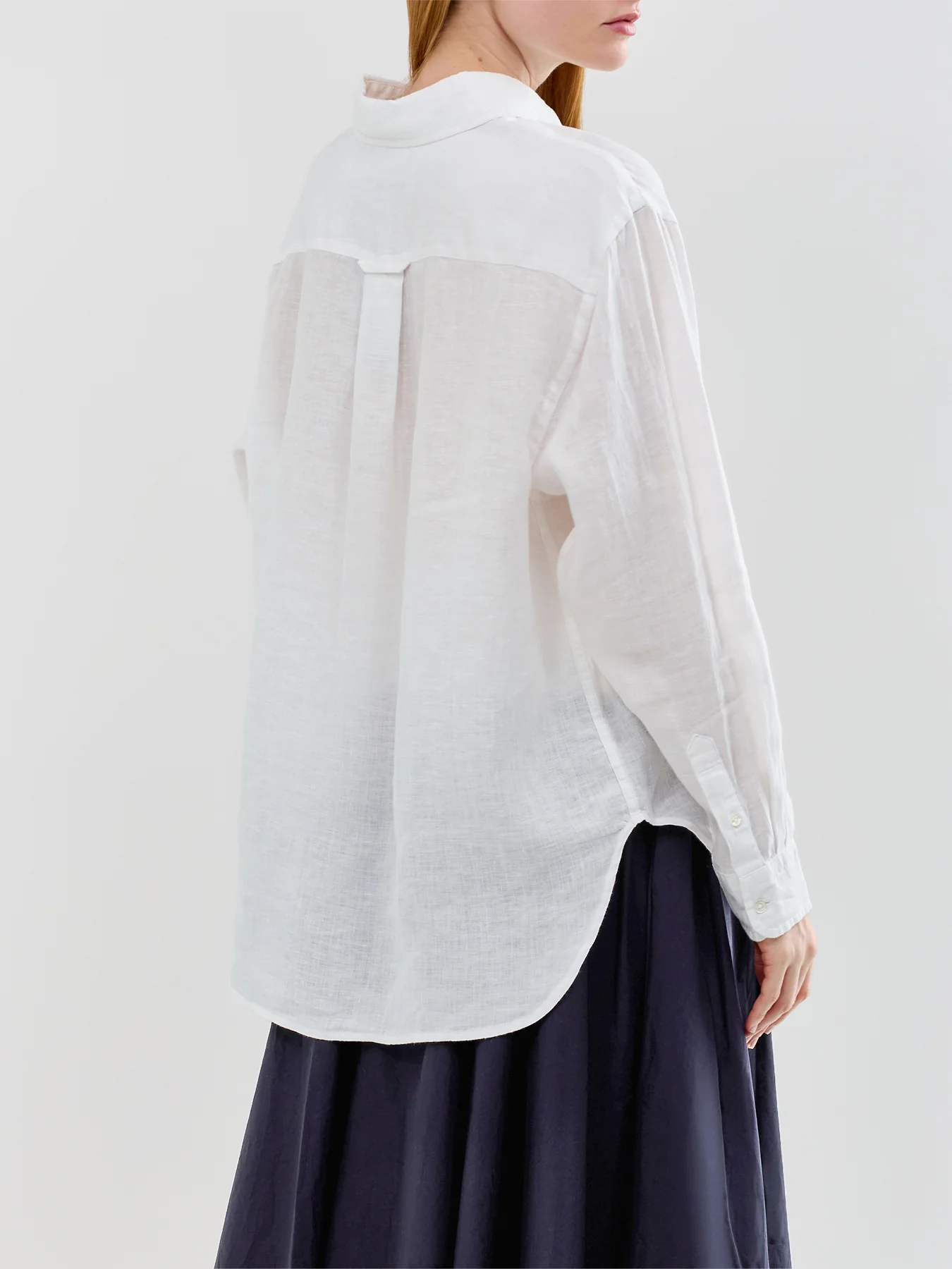 Classic LS Linen Shirt White - Image 5
