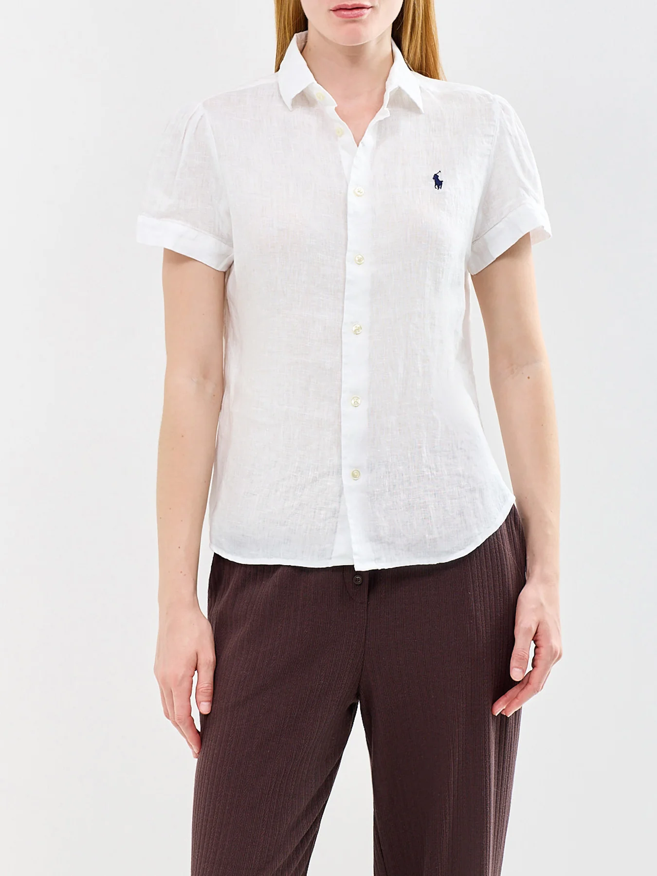 Short Sleeve Linen Shirt White - Image 4