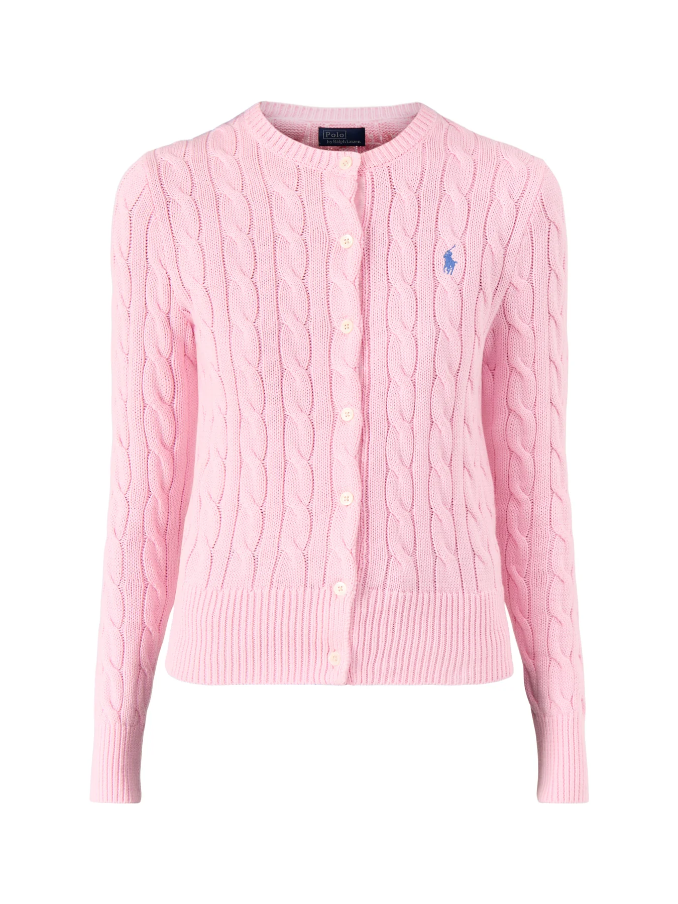 Cotton Cable LS Cardigan Pink