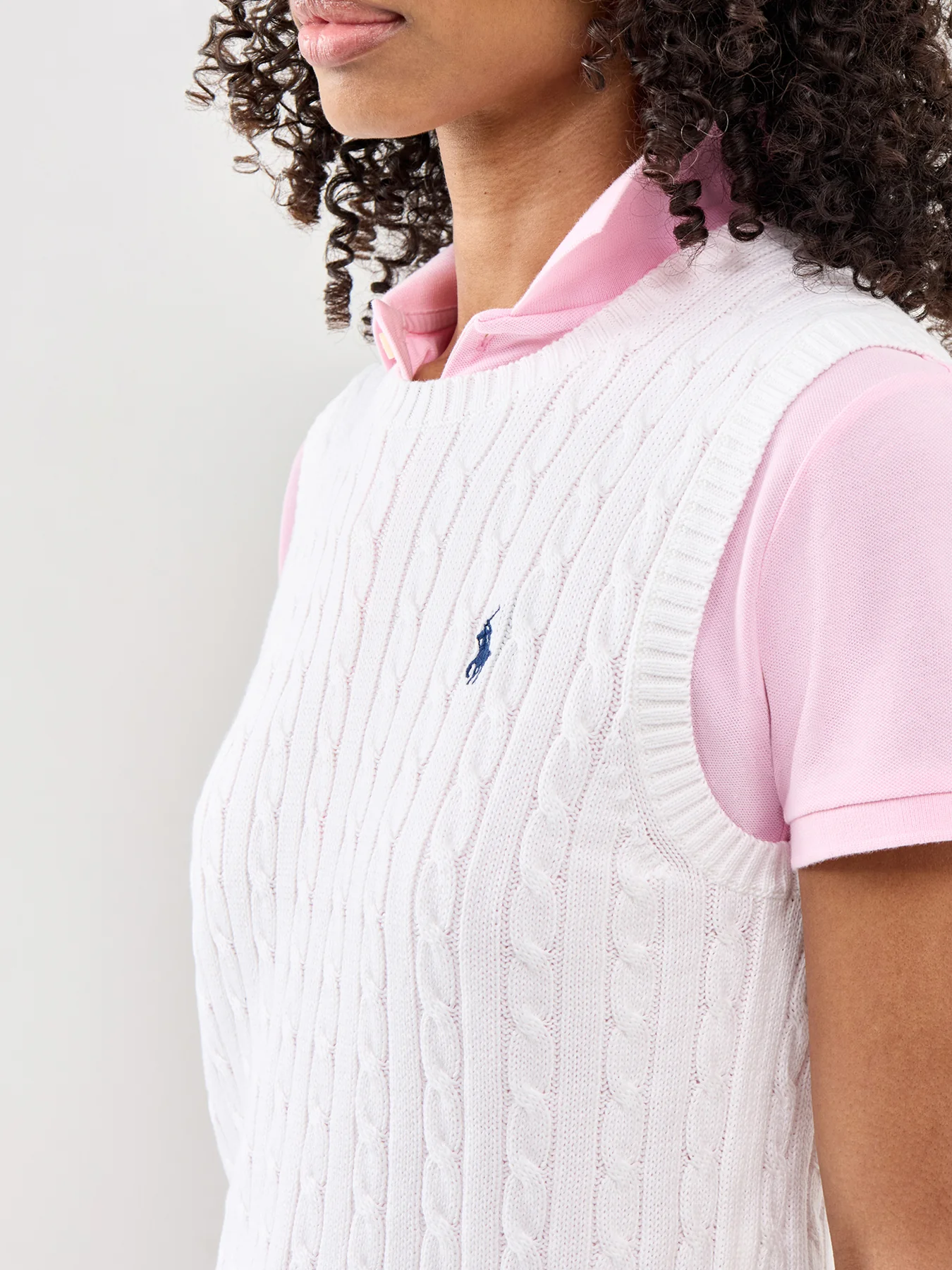 Cable Knit Vest Top White - Image 3