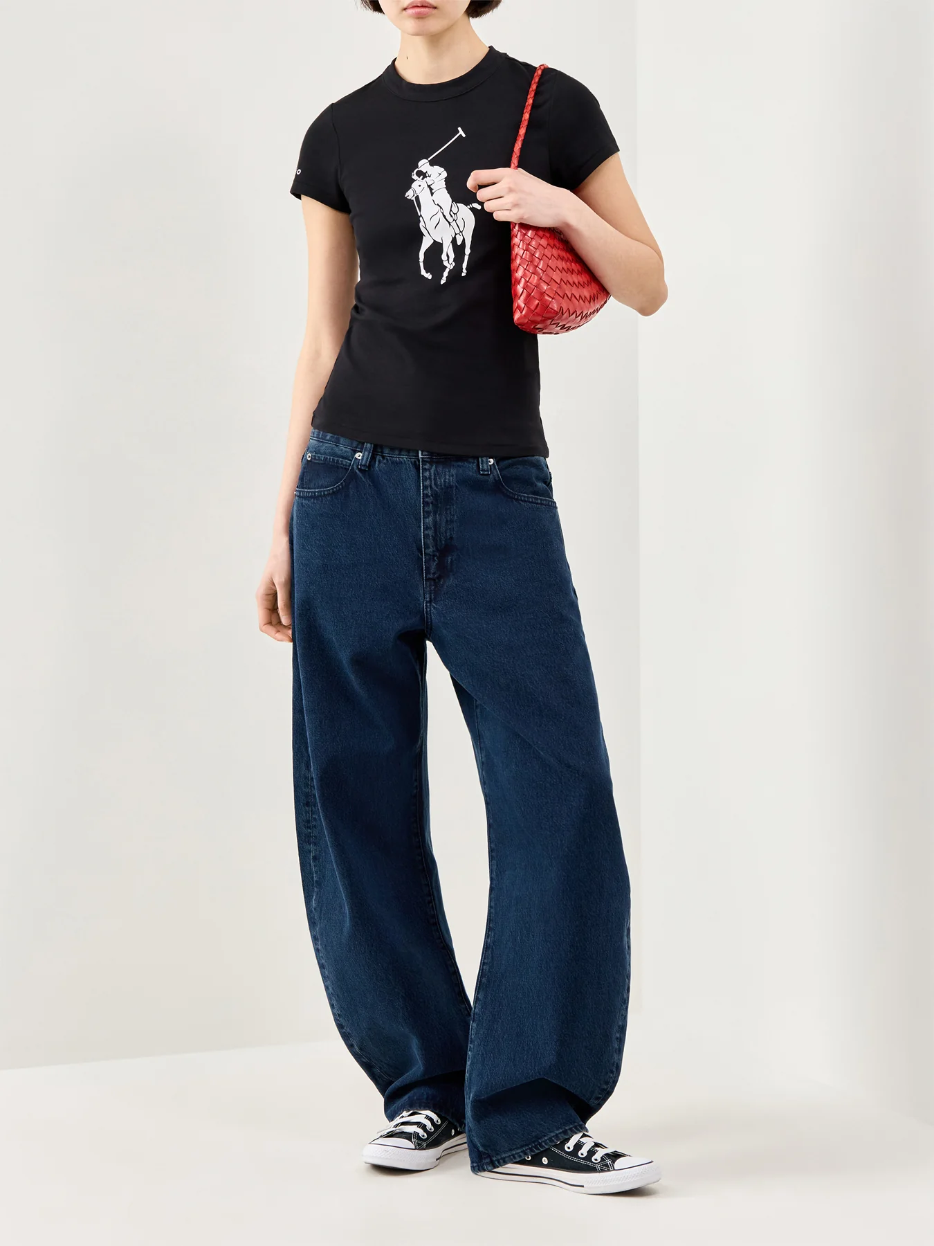 Logo Knit T-Shirt Black - Image 2