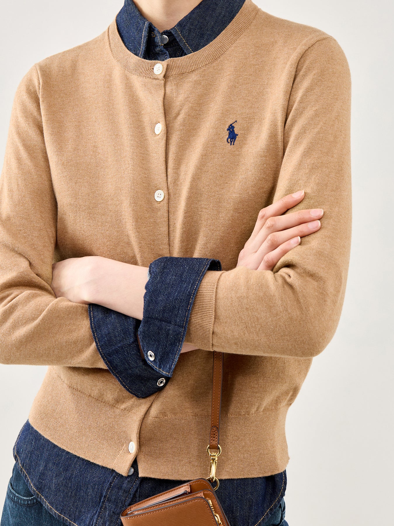 Long Sleeve Knit Cardigan Beige - Image 3