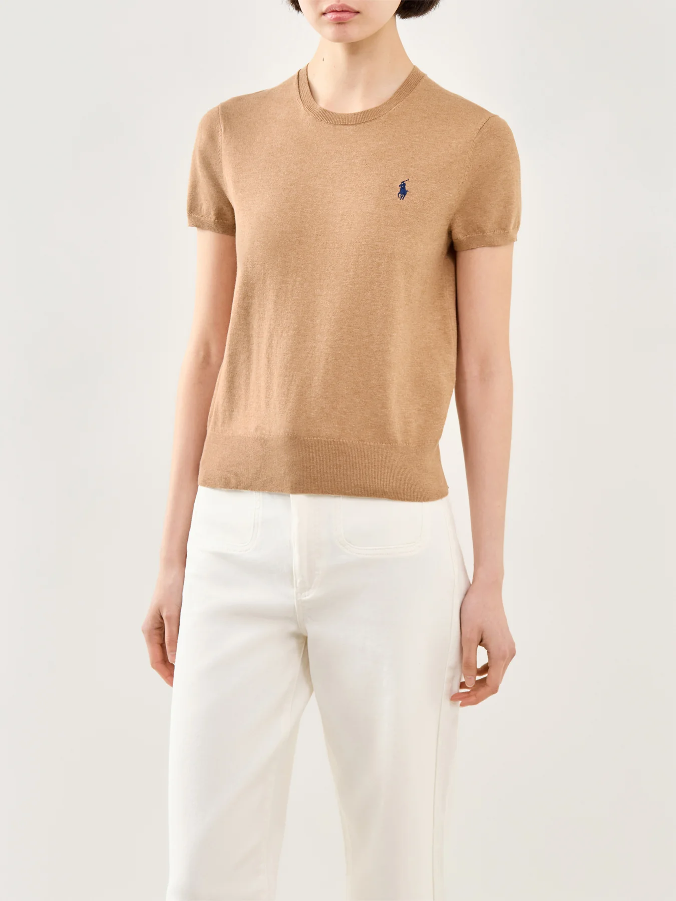 Short Sleeve Knit Pullover Brown - Image 4