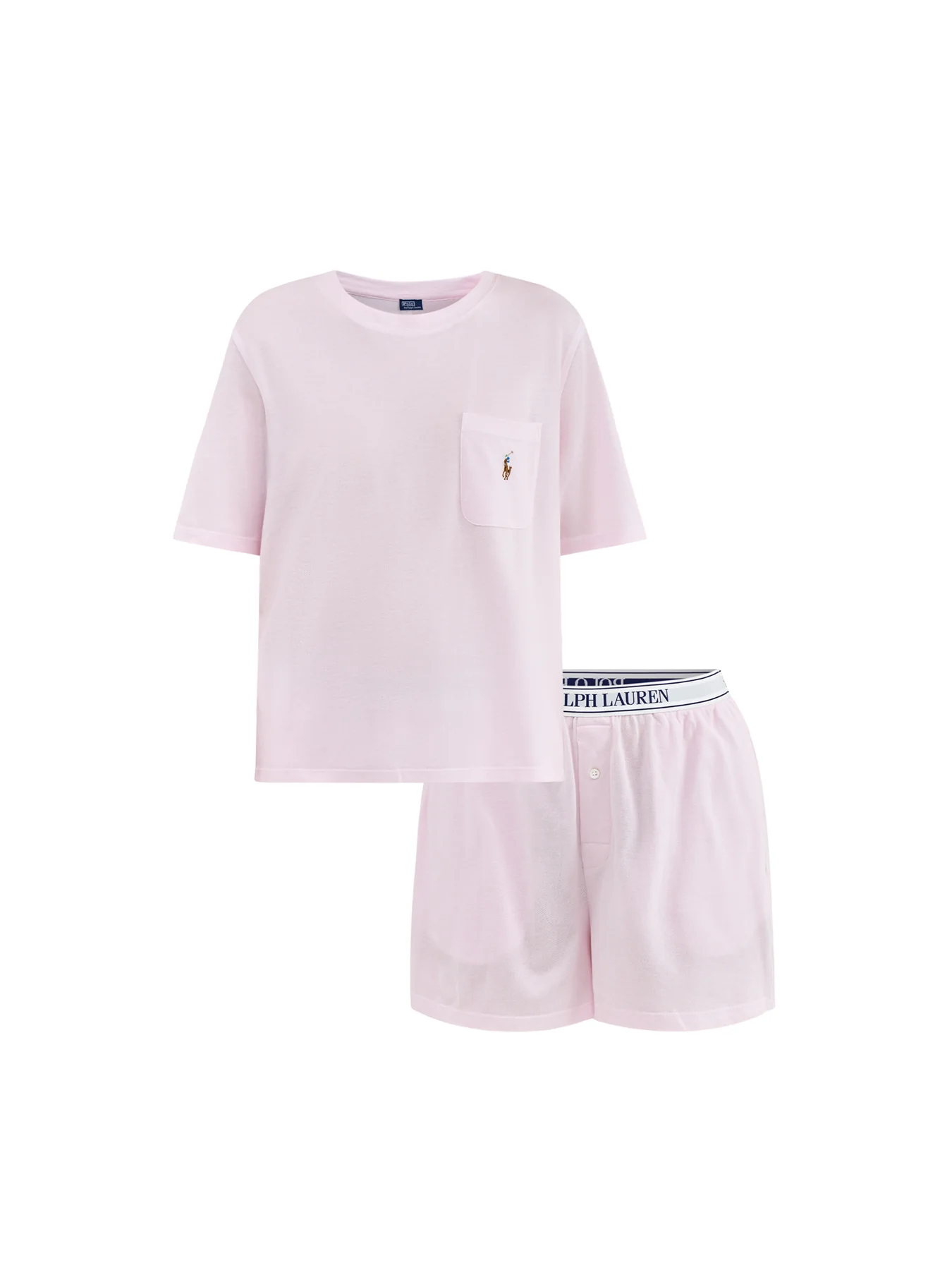Knit Oxford Short Sleeve Set Pink