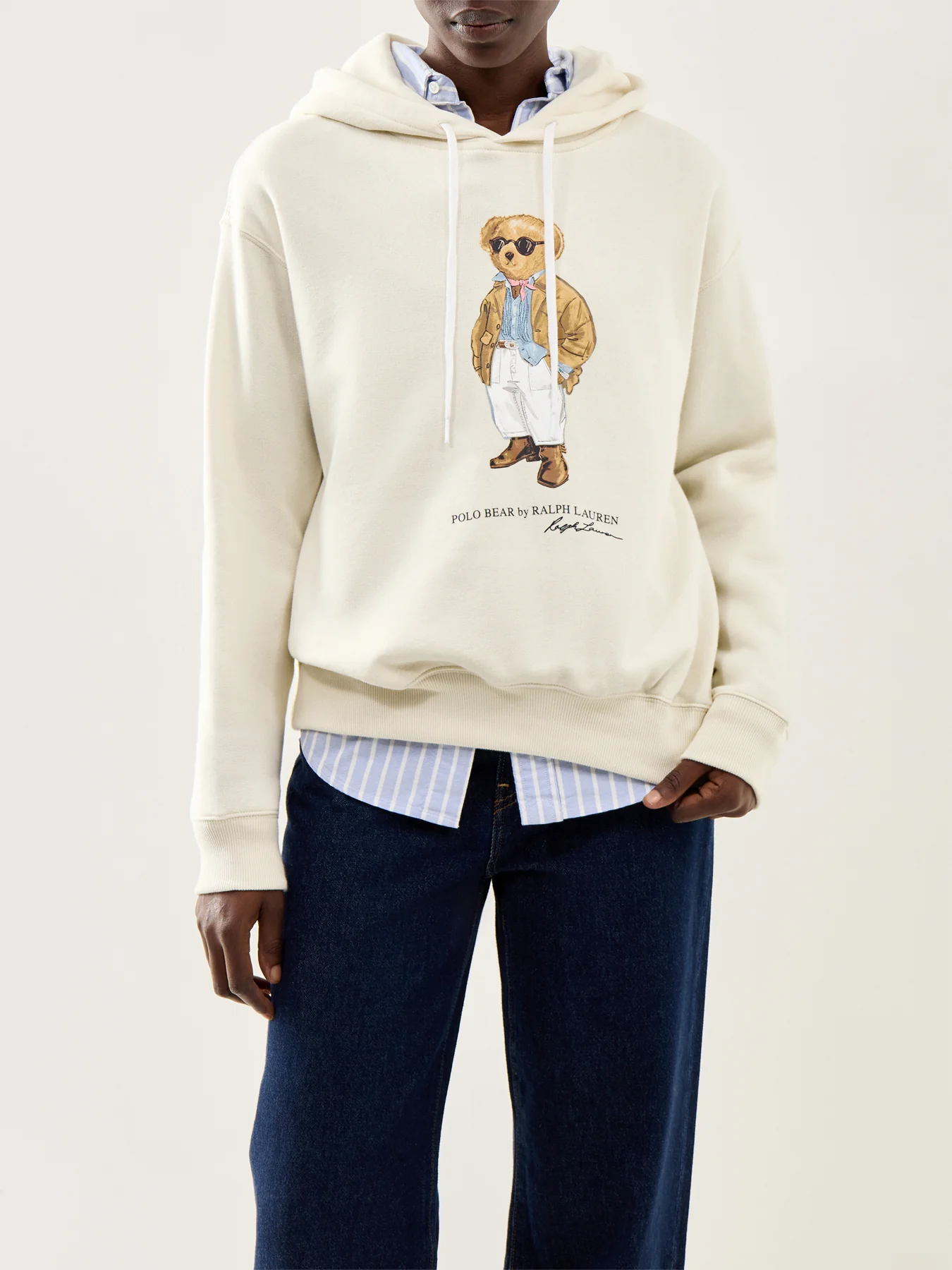 Polo Bear Hoodie Cream - Image 4