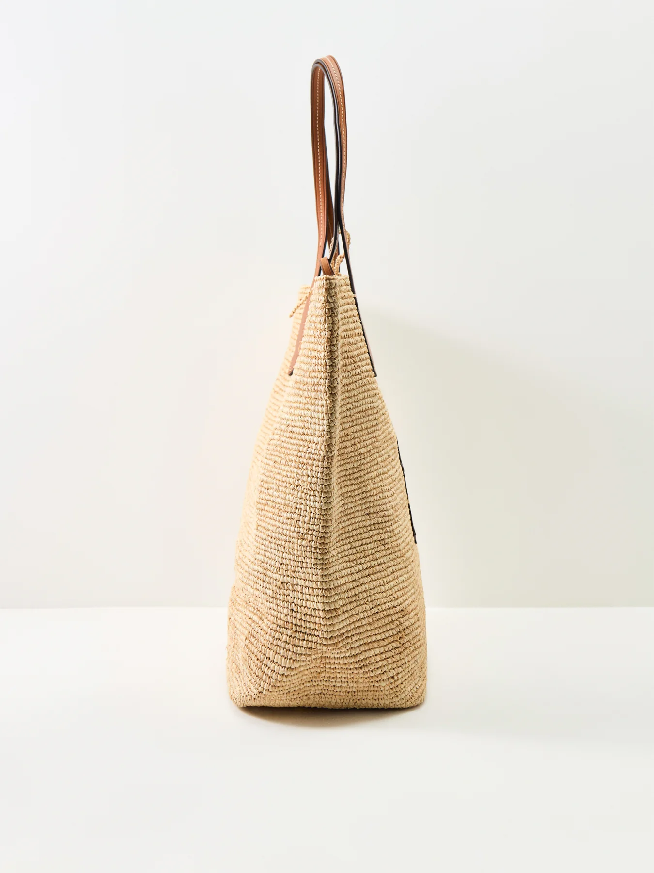 Raffia Large Tote Bag Beige - Image 4
