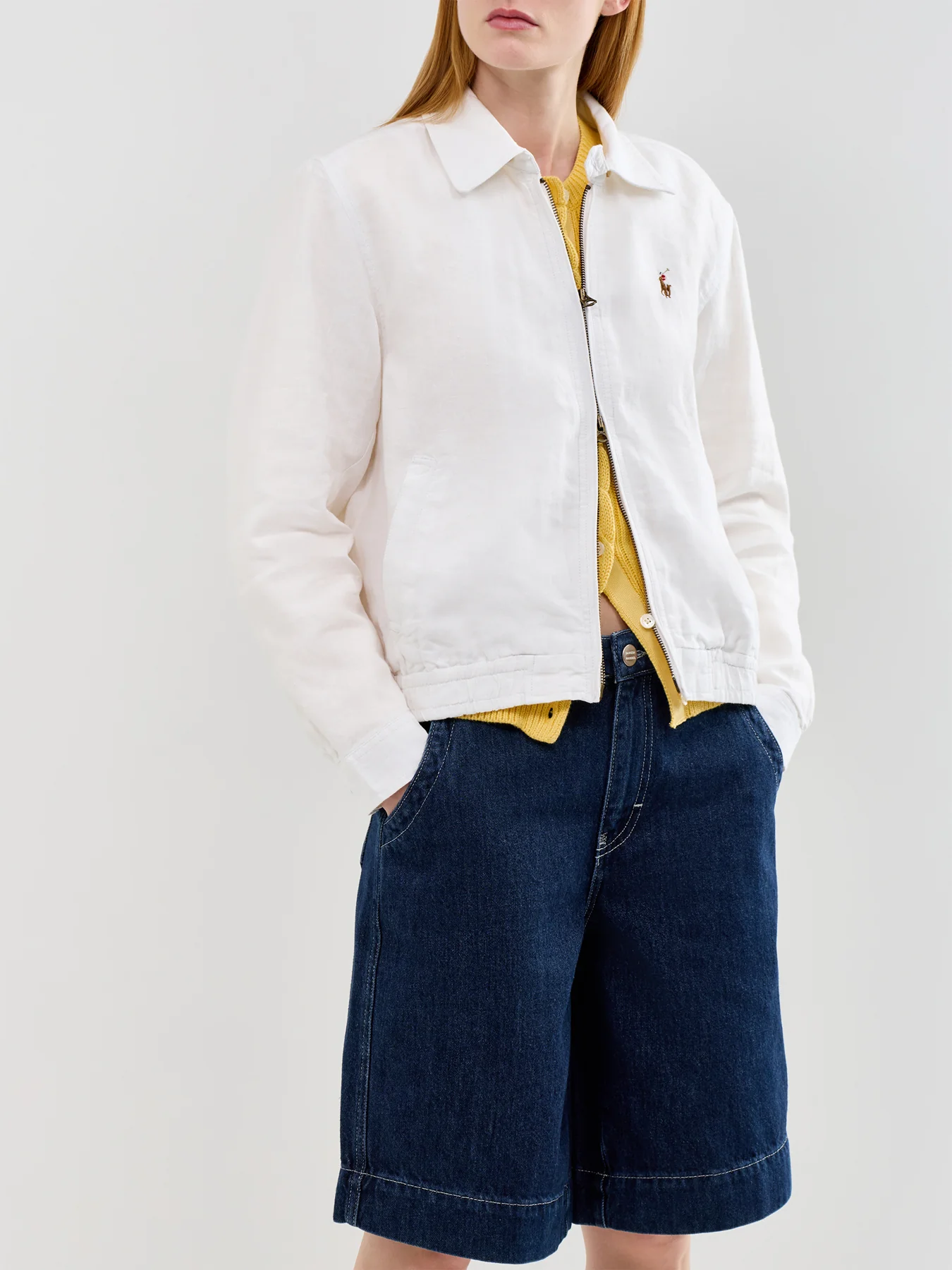 Short Trucker Windbreaker White - Image 4