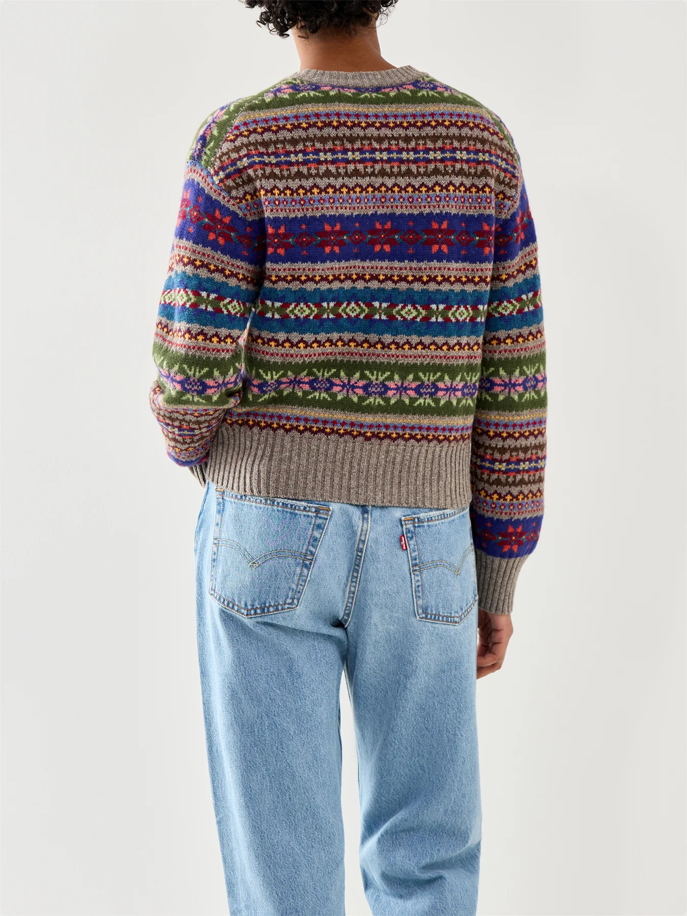 Sweater Cardigan Tan Multi - Image 5
