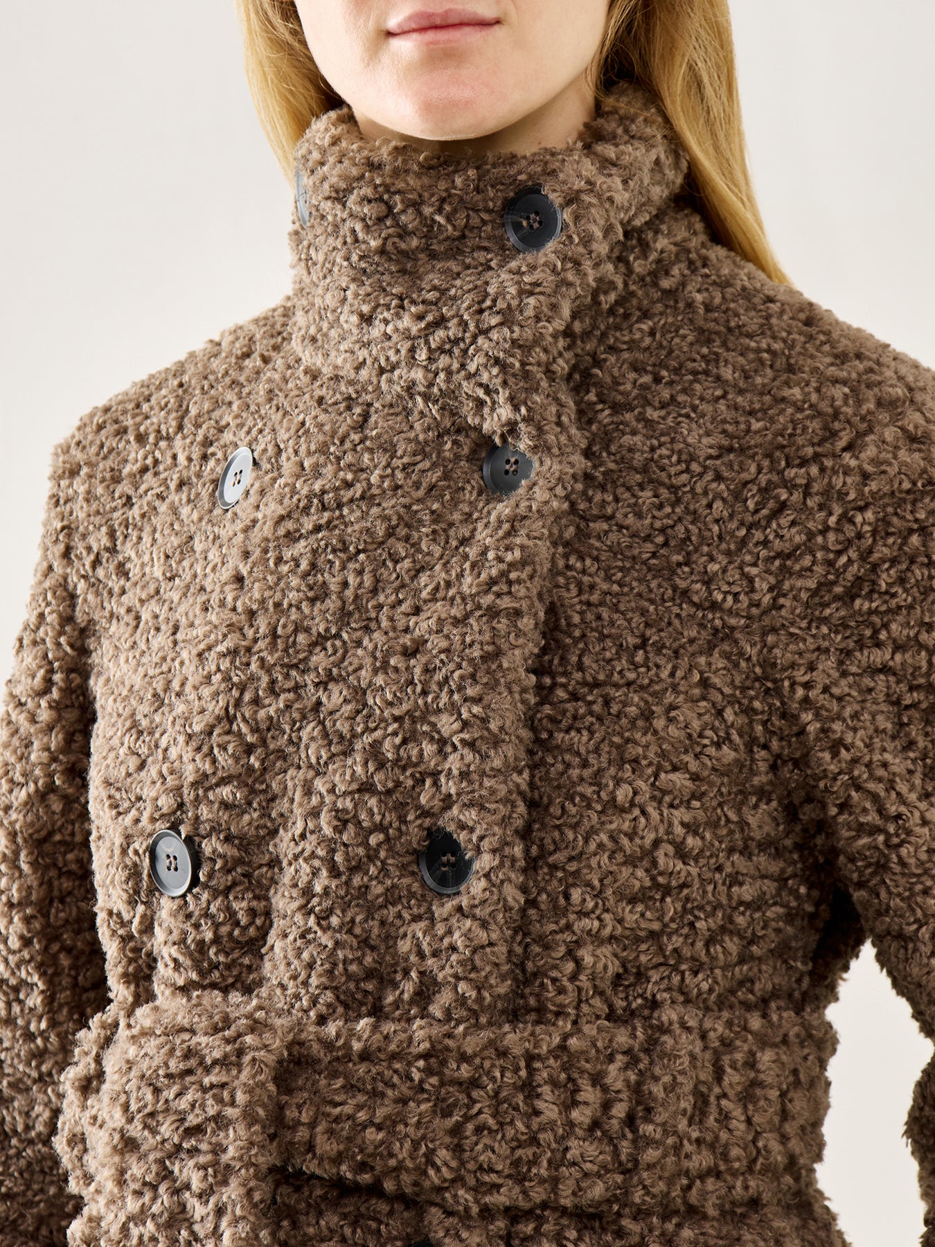 Atlas Bouclé Coat Taupe - Image 3