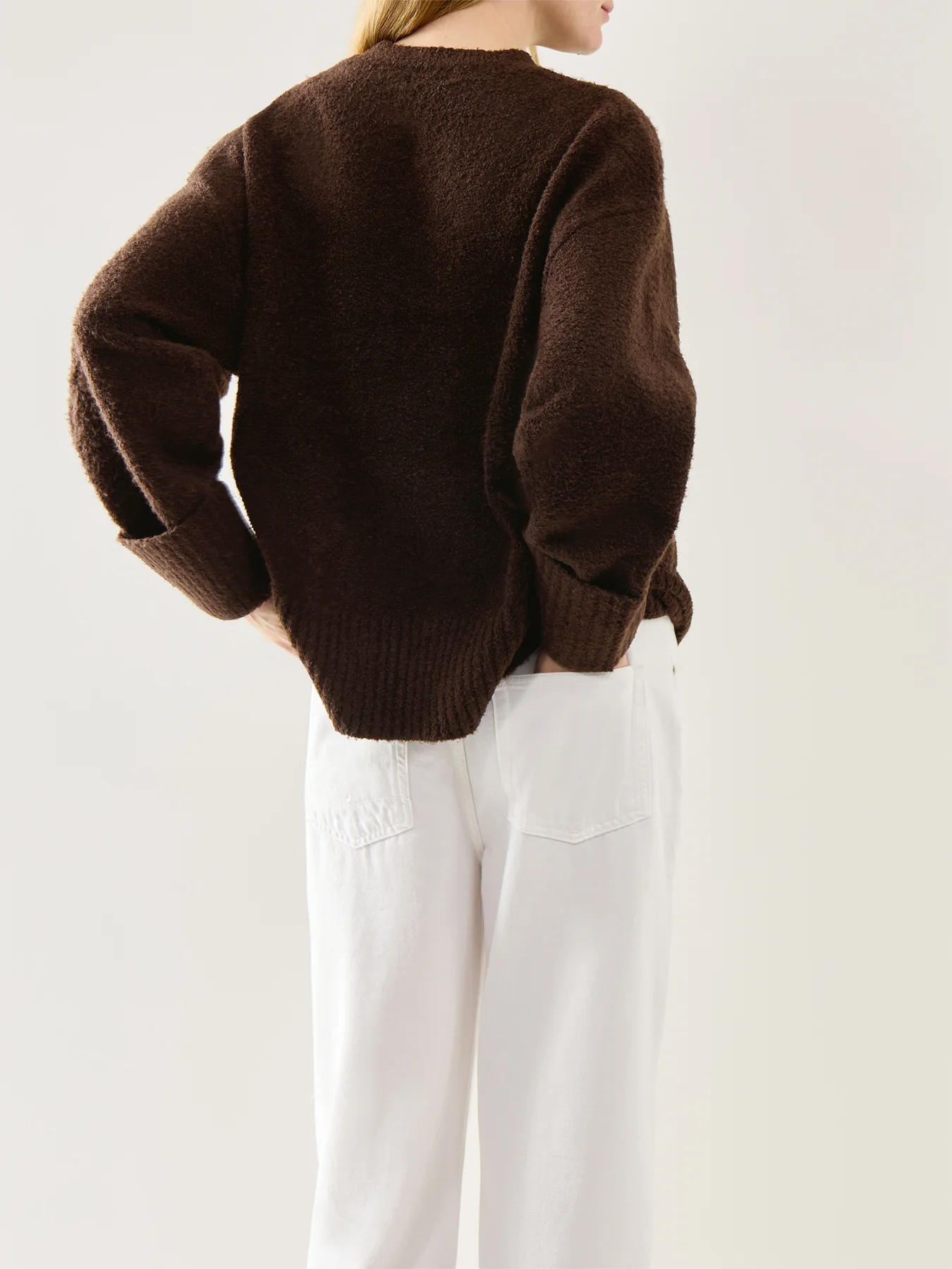 Camille Oversized Borg Jumper Brown - Image 5