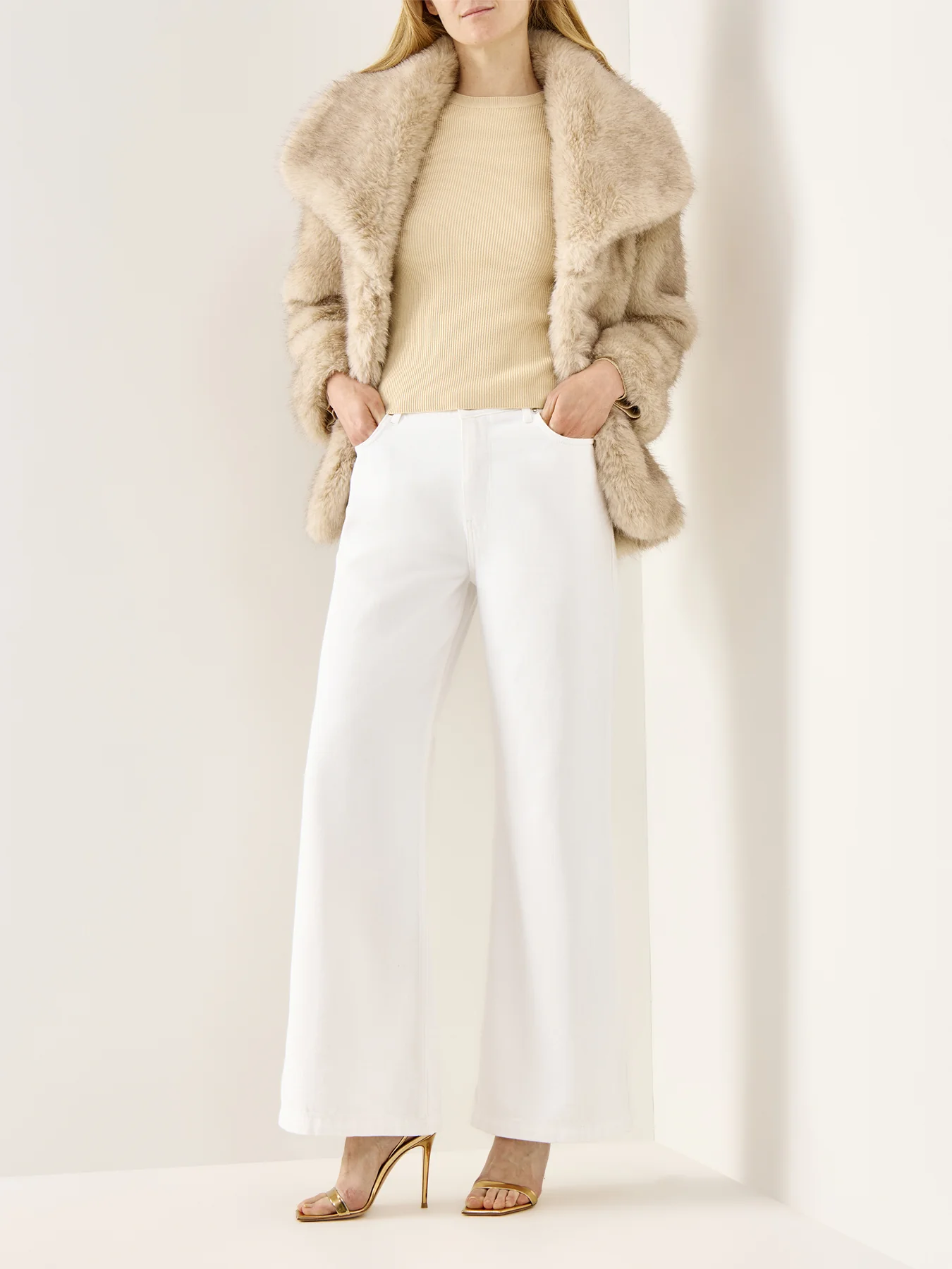 Jayla Long Sleeve Knit Top Beige - Image 2