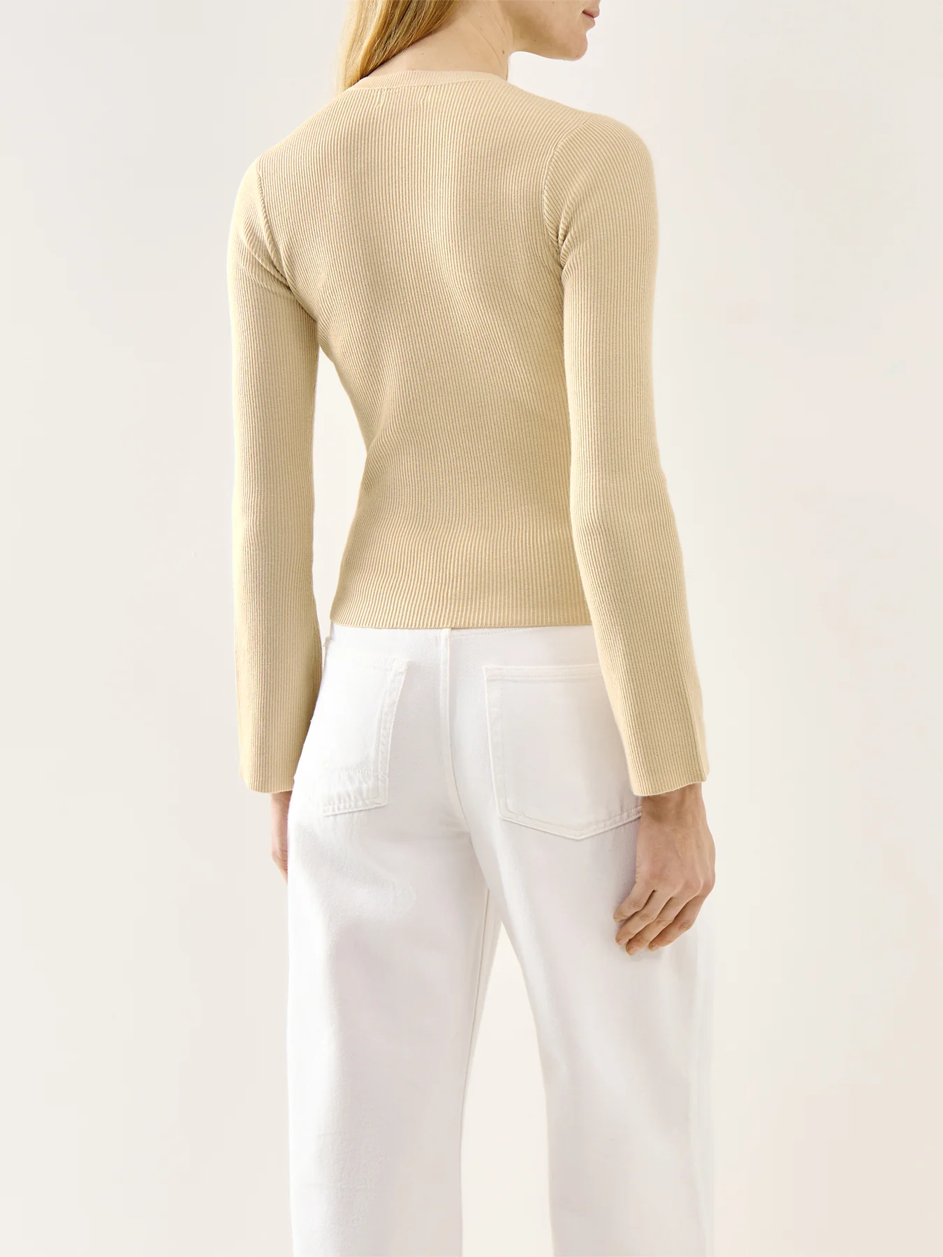 Jayla Long Sleeve Knit Top Beige - Image 5