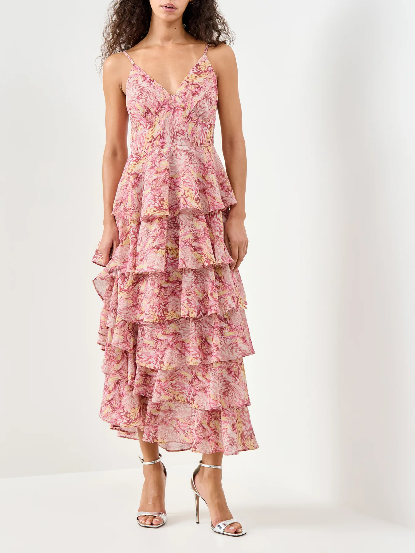 Lissy Ruffle Midaxi Dress Berry - Image 2