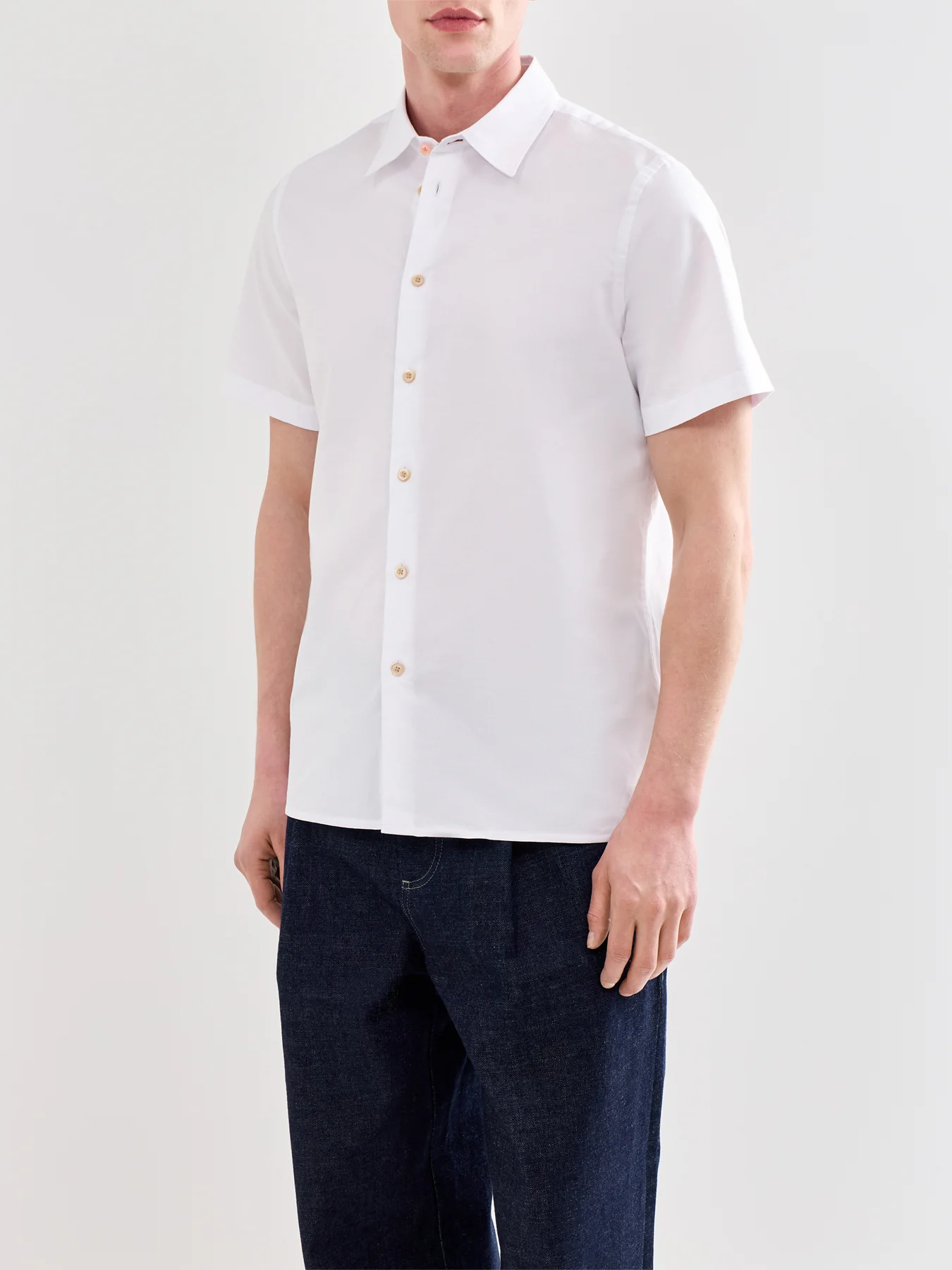Boxy Oxford Short Sleeve Shirt White - Image 4