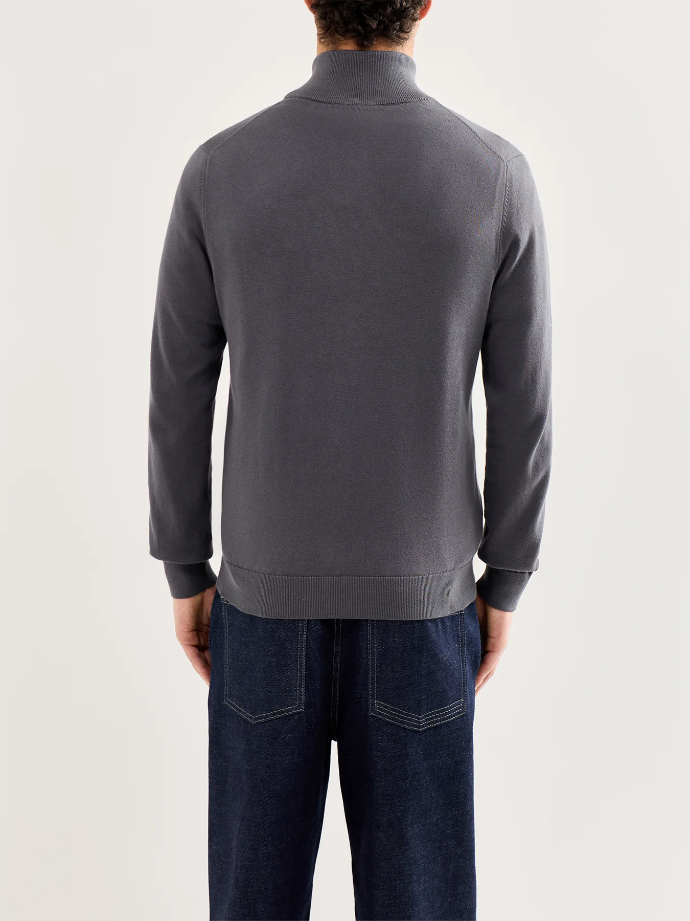 Zip-Thru Zebra Knit Cardigan Grey - Image 5