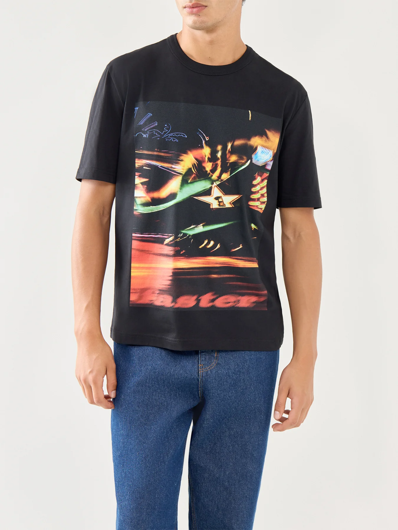Funfair Print Short Sleeves Tee Black - Image 4