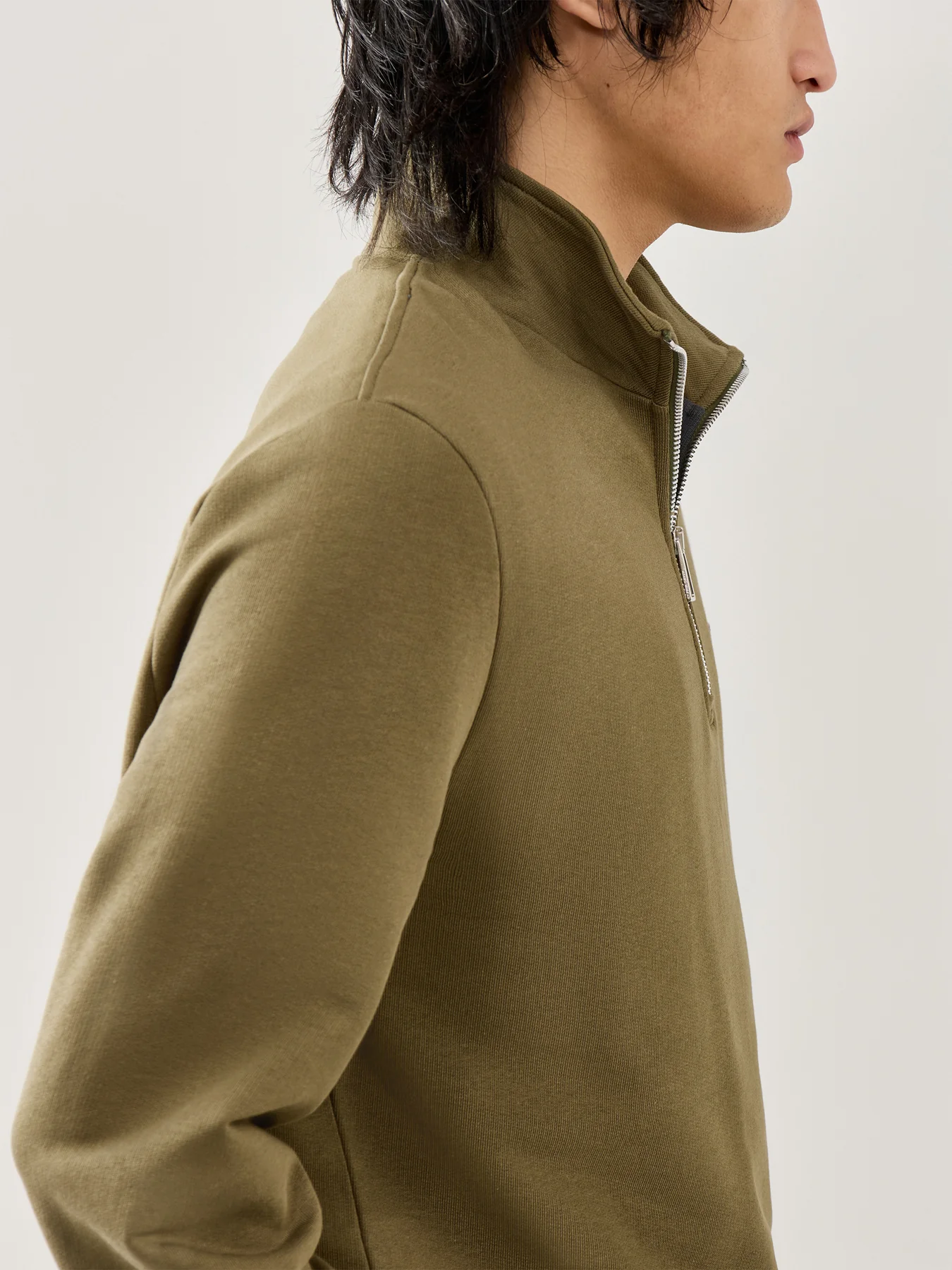 Zebra Half Zip Sweat Green - Image 3