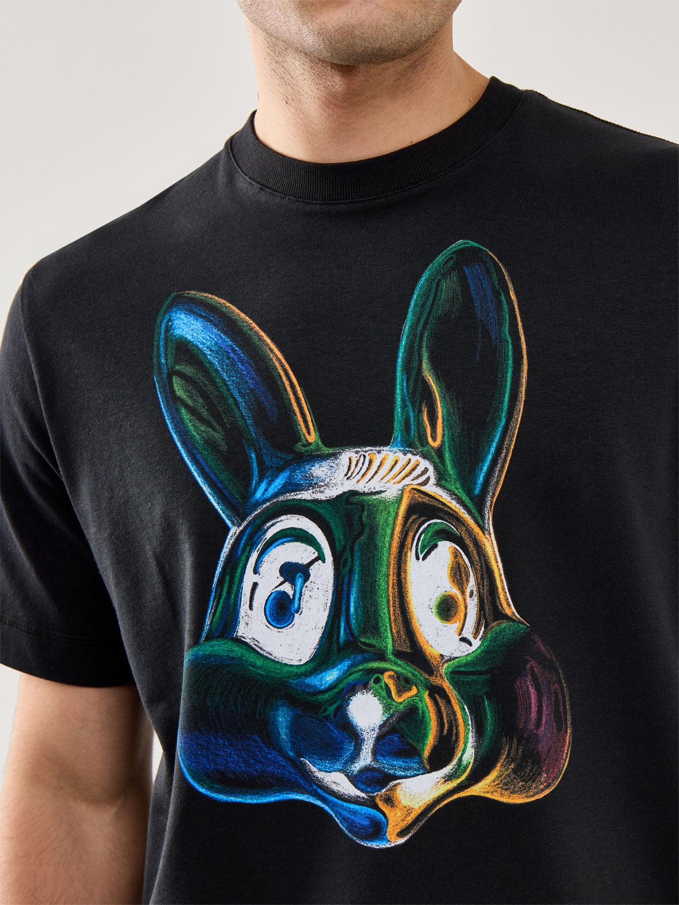 Rabbit Tee Black - Image 3