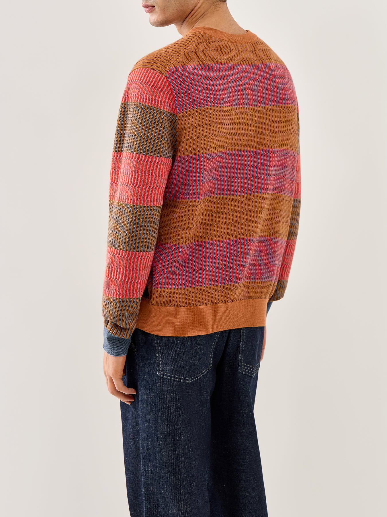 Texture Stripe Knit Orange - Image 5