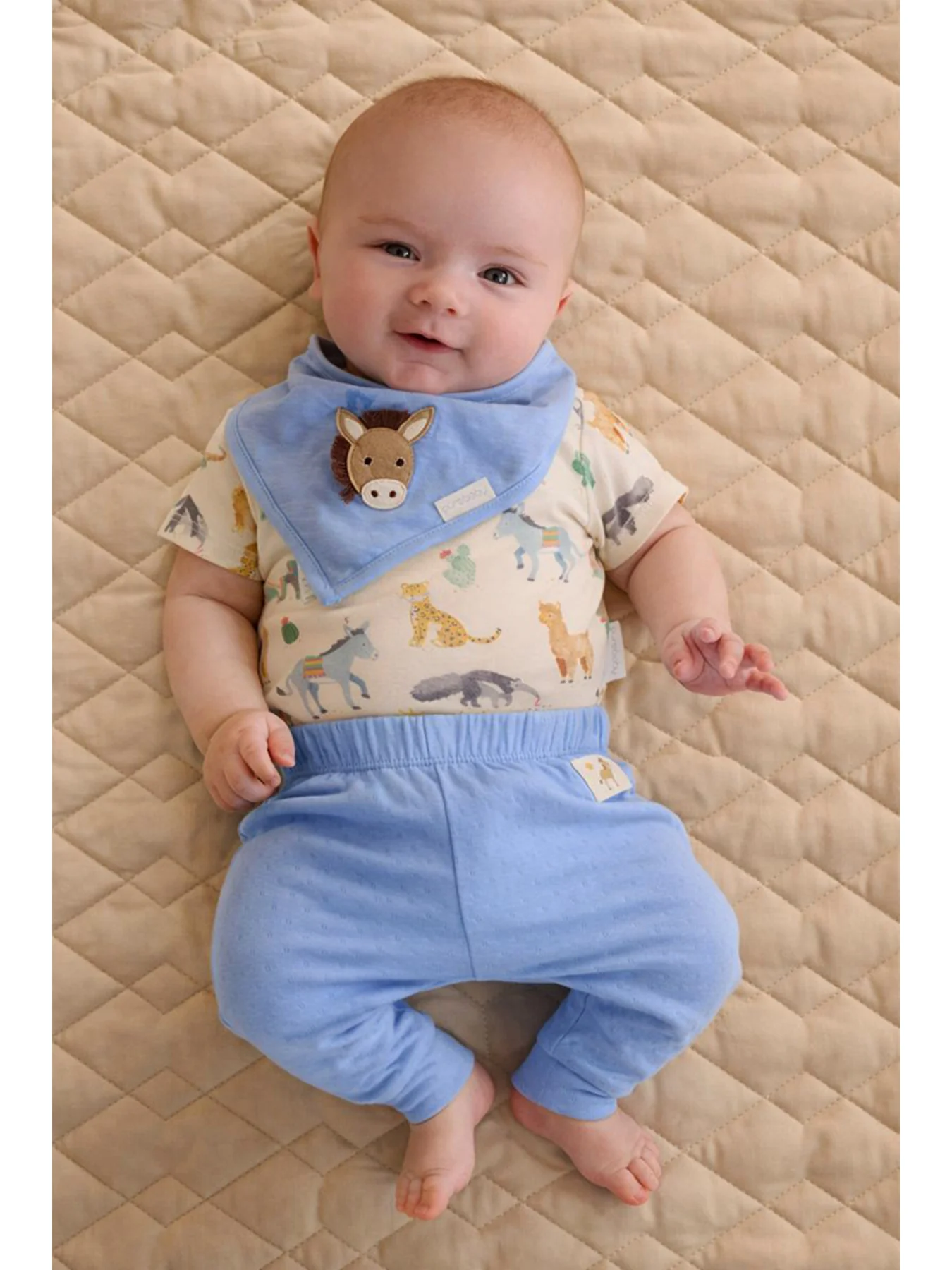 Baby 3 Piece Organic Cotton Gift Set Animal Fiesta - Image 14