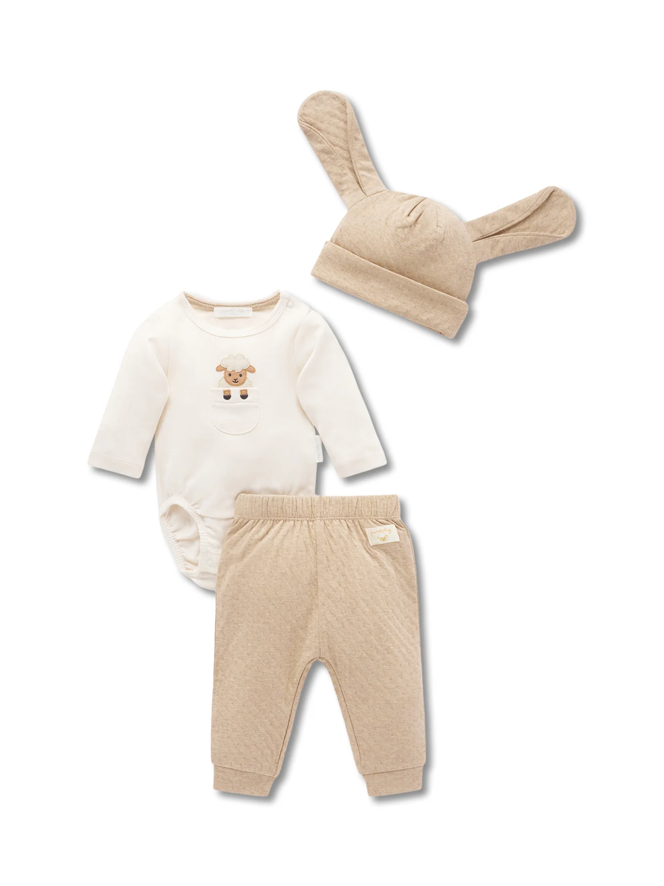 Baby 3 Piece Organic Cotton Gift Set Animal Fiesta - Image 9