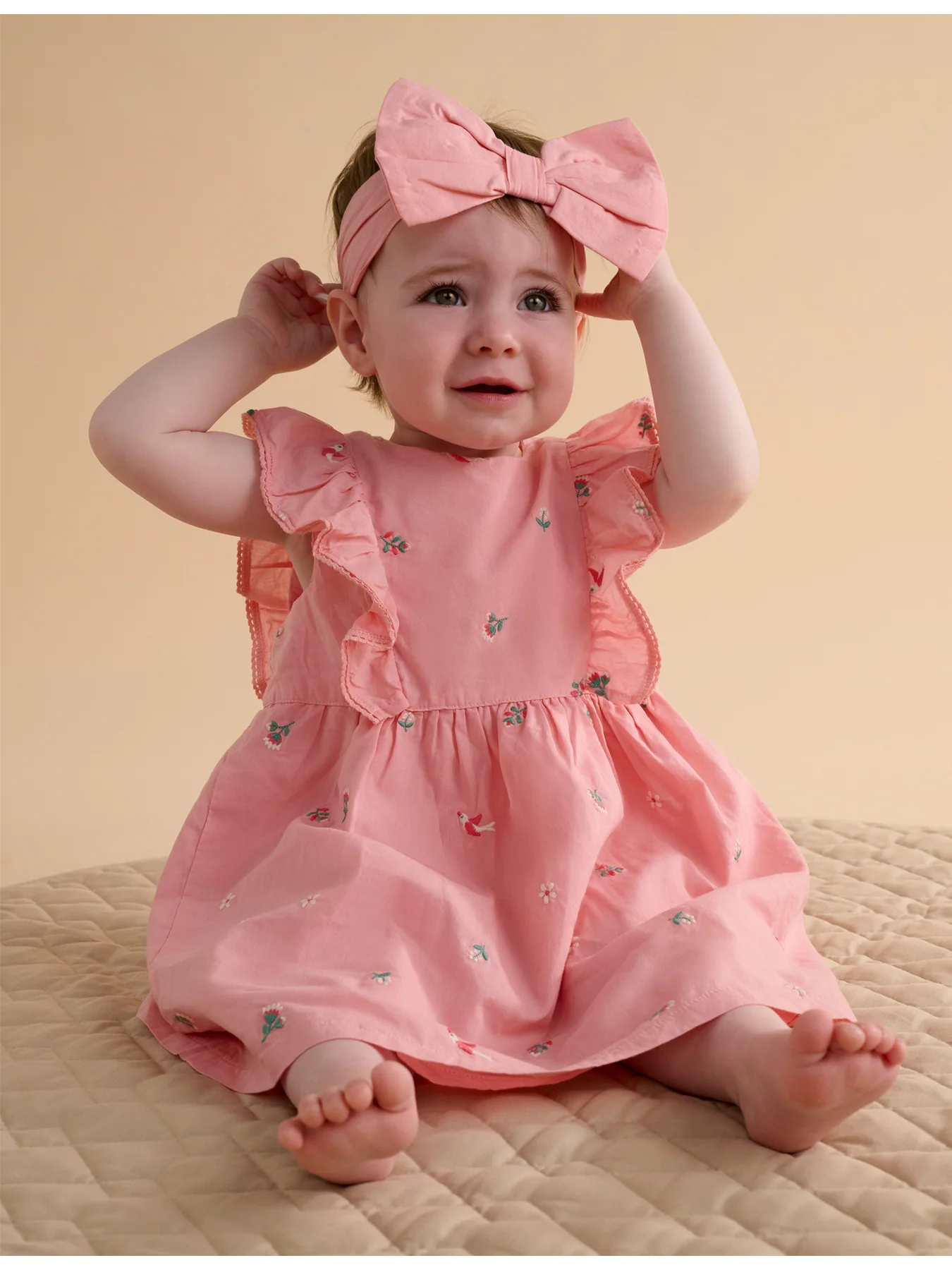 Baby Broderie Dress and Headband - Image 2