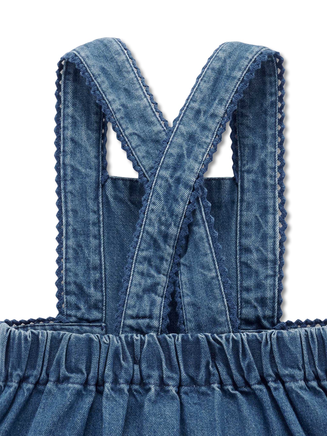 Baby Embroidered Denim Pinafore Dress - Image 3