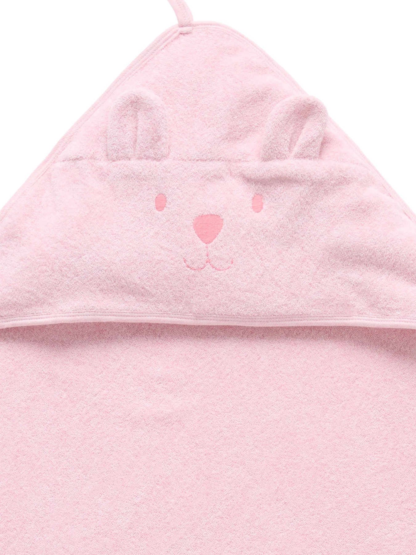 Purebaby Essential Bear Towel Pale Blue Melange - Image 3