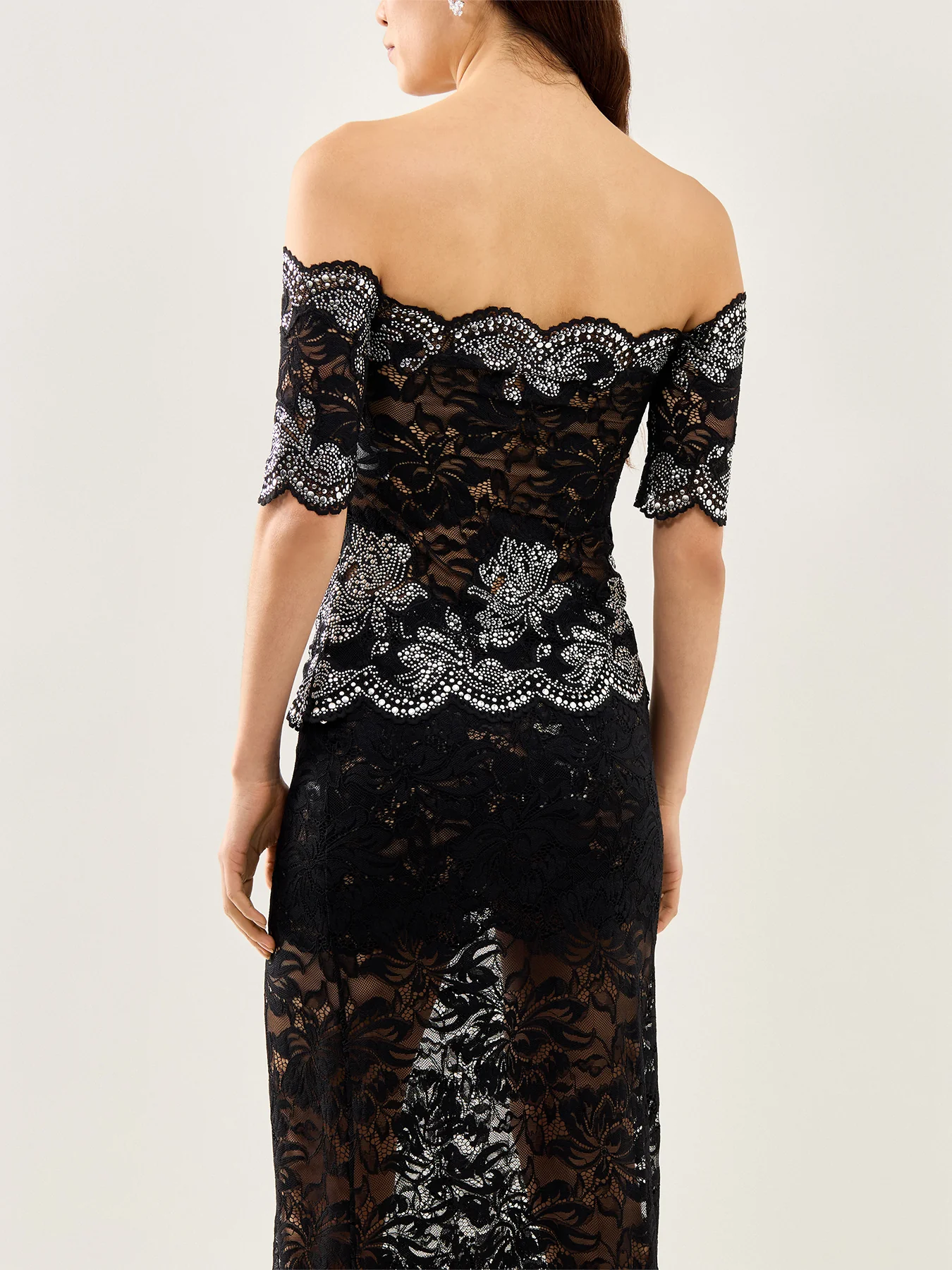 Off Shoulder Dropped Lace Top - Image 5