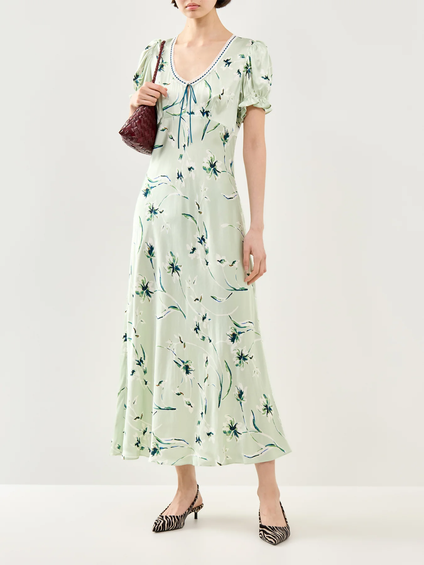 Allison Fitted Midi Dress Mint - Image 2