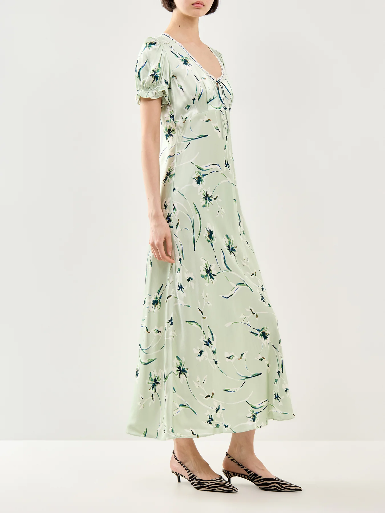 Allison Fitted Midi Dress Mint - Image 4