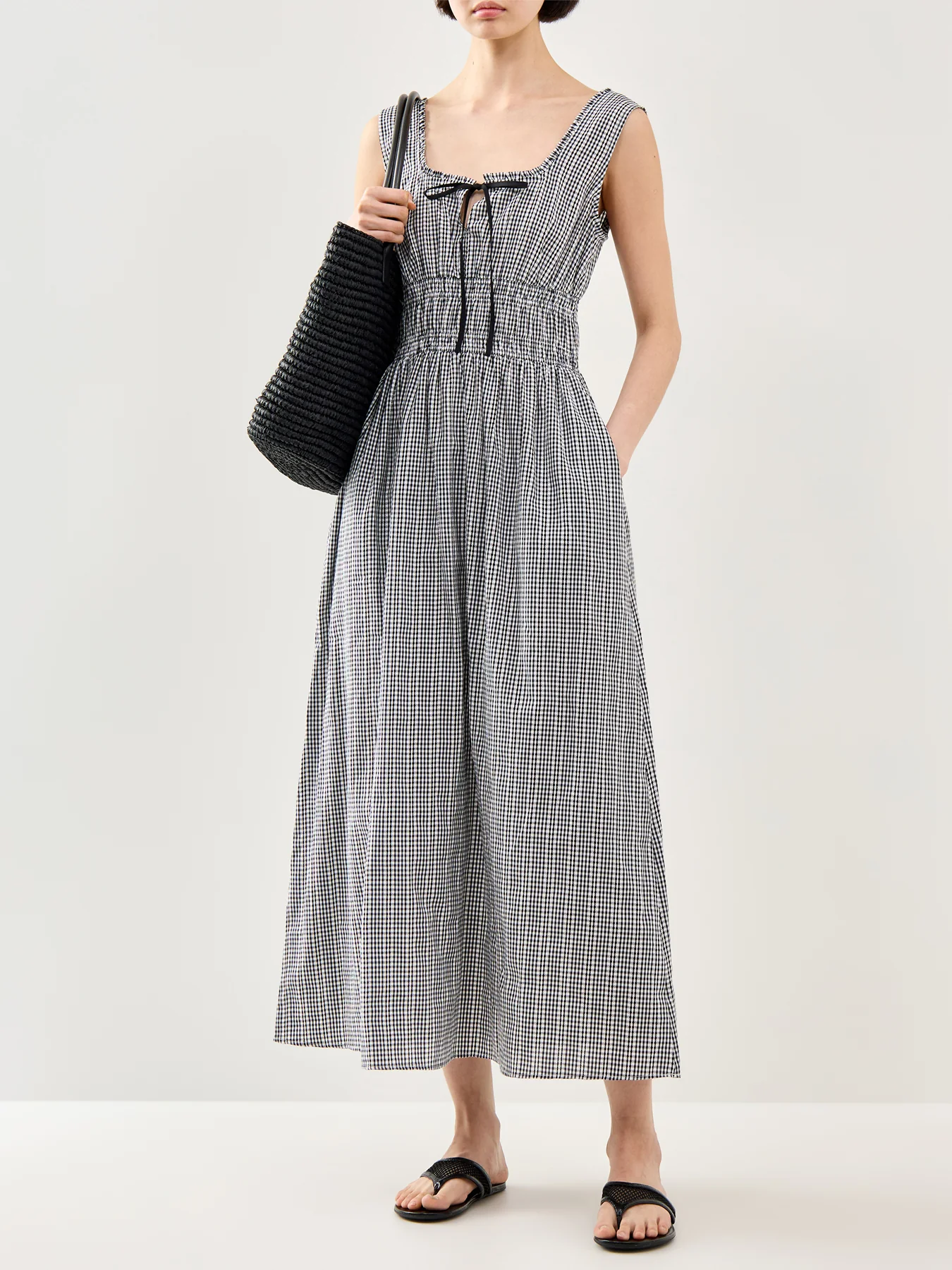 Kenton Fitted Midi Dress Gingham - Image 2