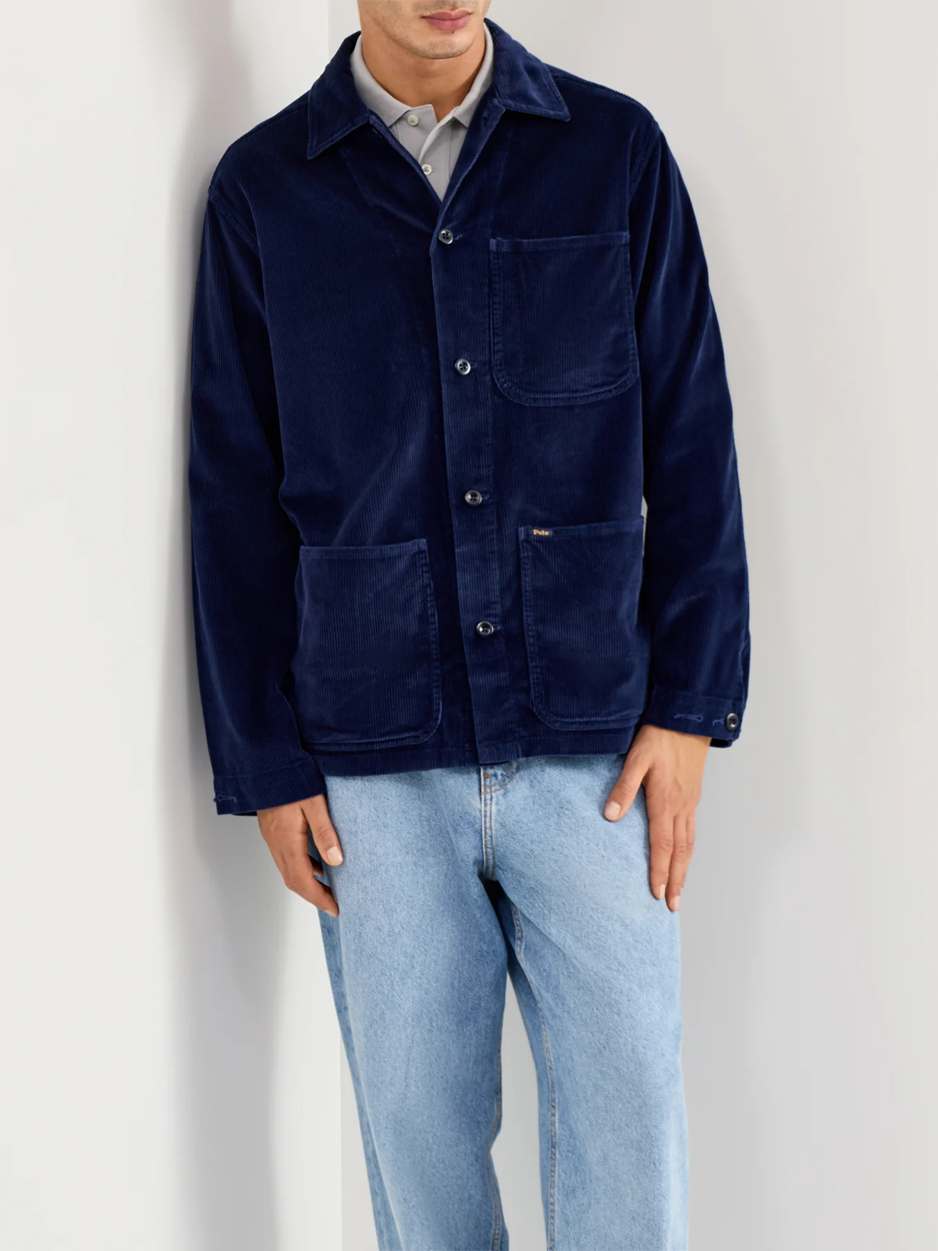 Corduroy Overshirt Navy - Image 4