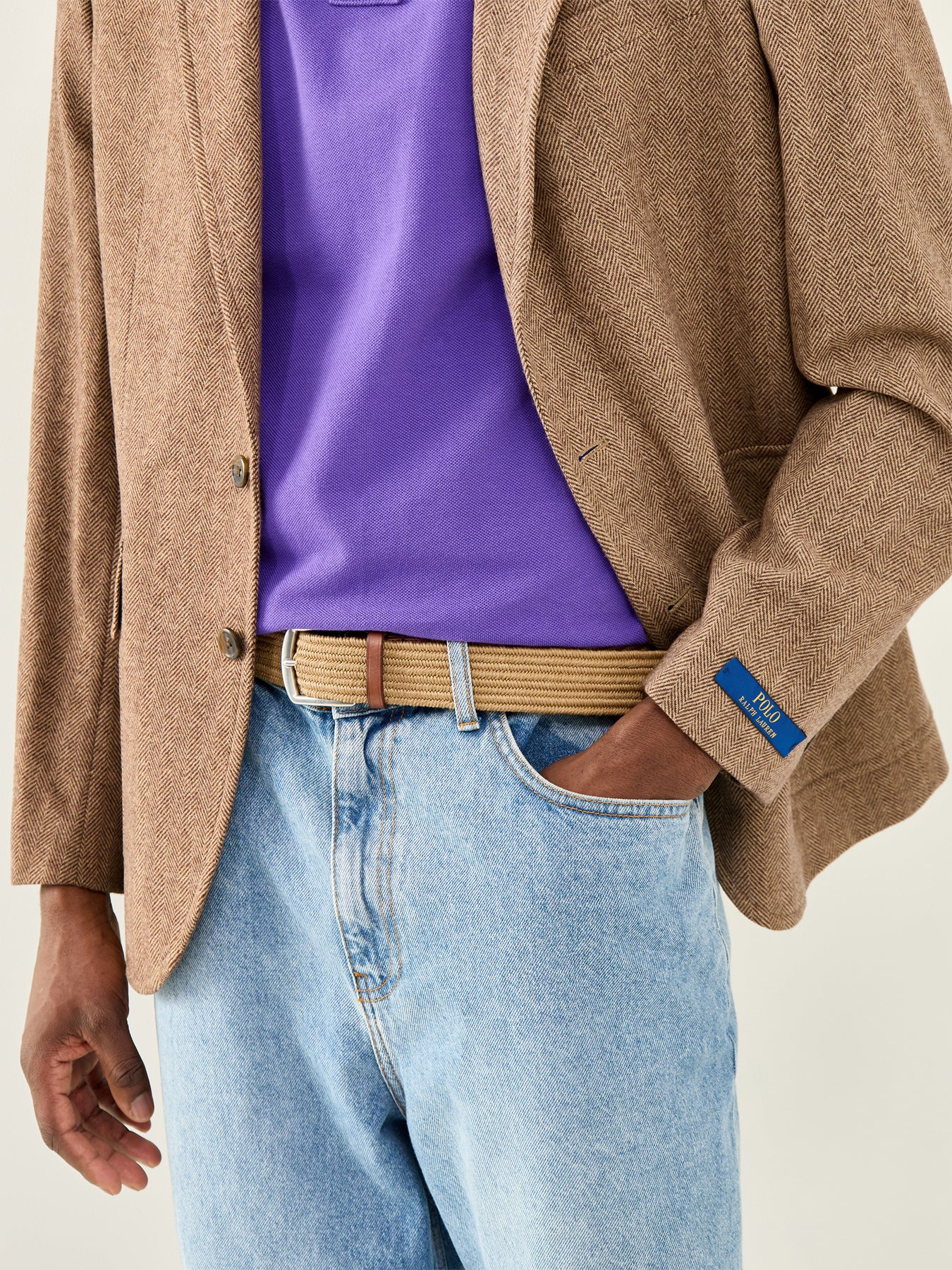Braid Stretch Casual Belt Brown - Image 2