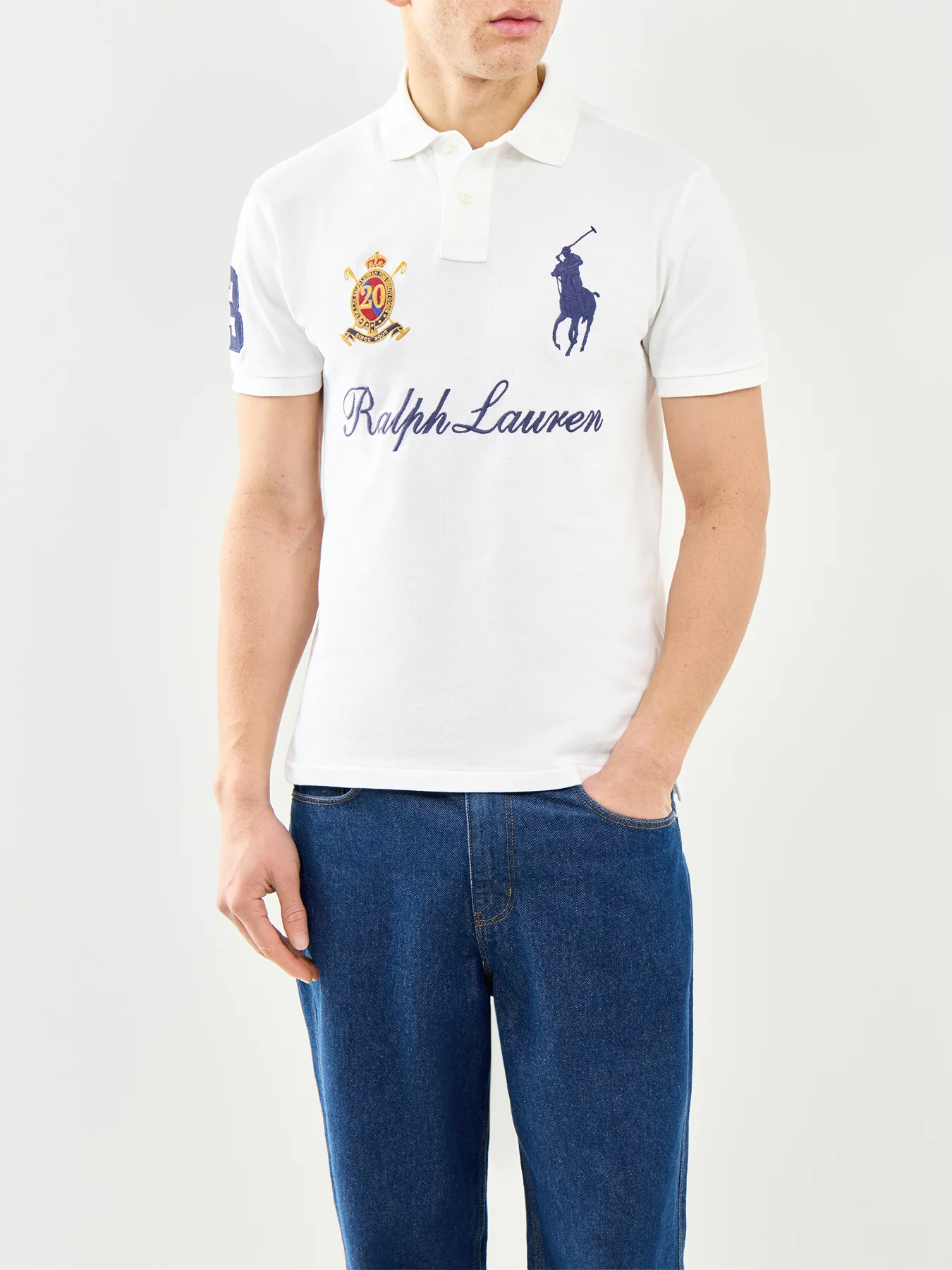 Classic Polo Shirt White - Image 4