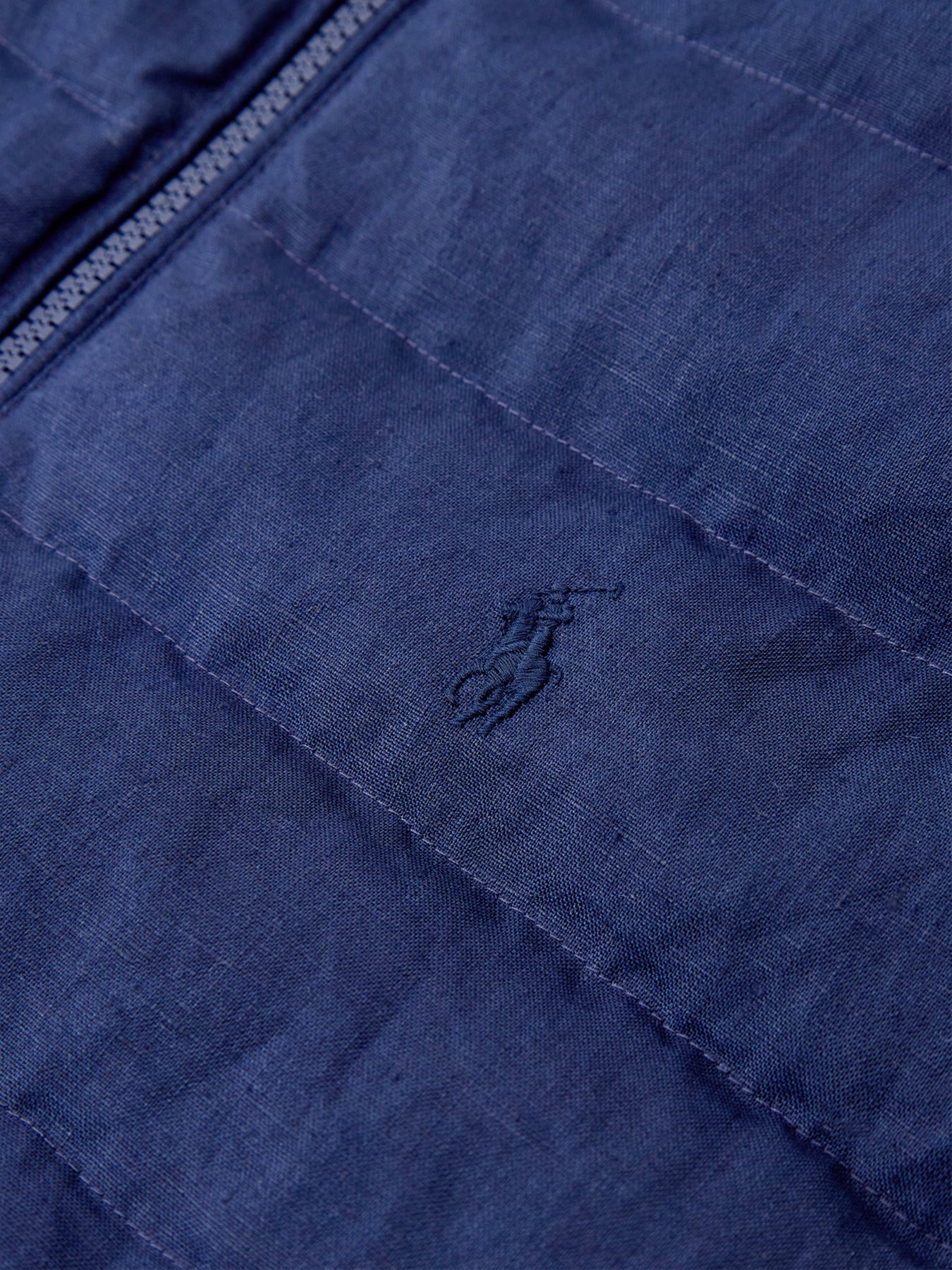 Light Puffer Linen Gilet Navy - Image 3