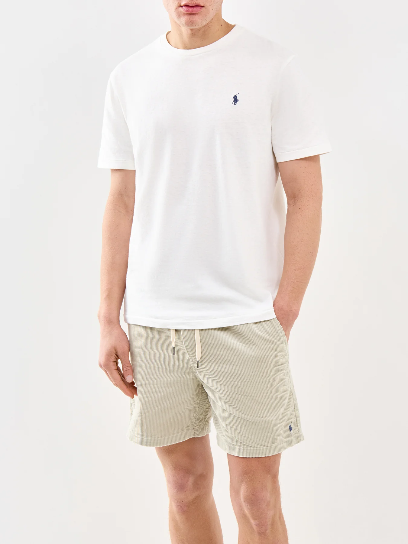 Cotton Linen Pocket T-Shirt Cream - Image 4