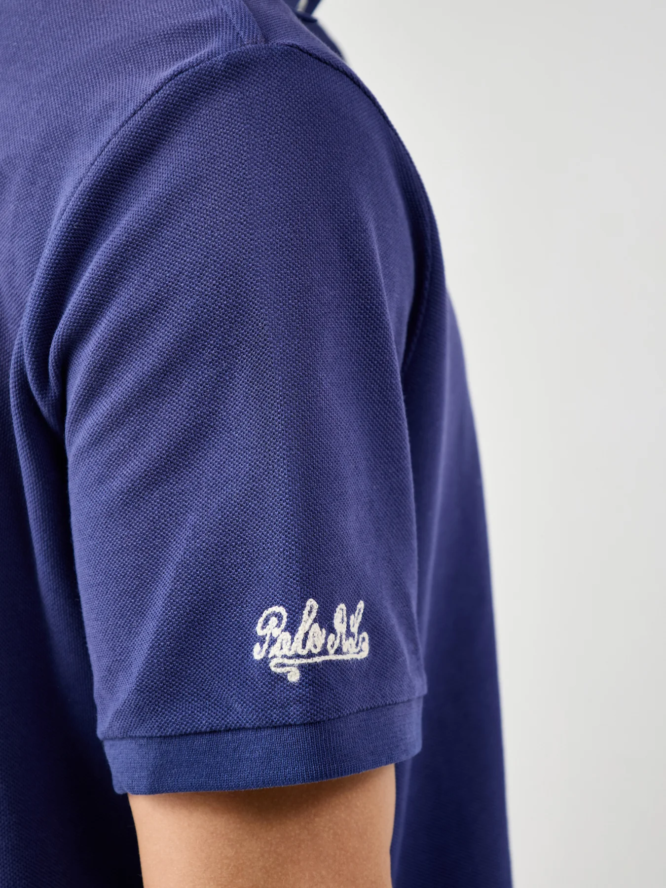 Crest Polo Shirt Blue - Image 3