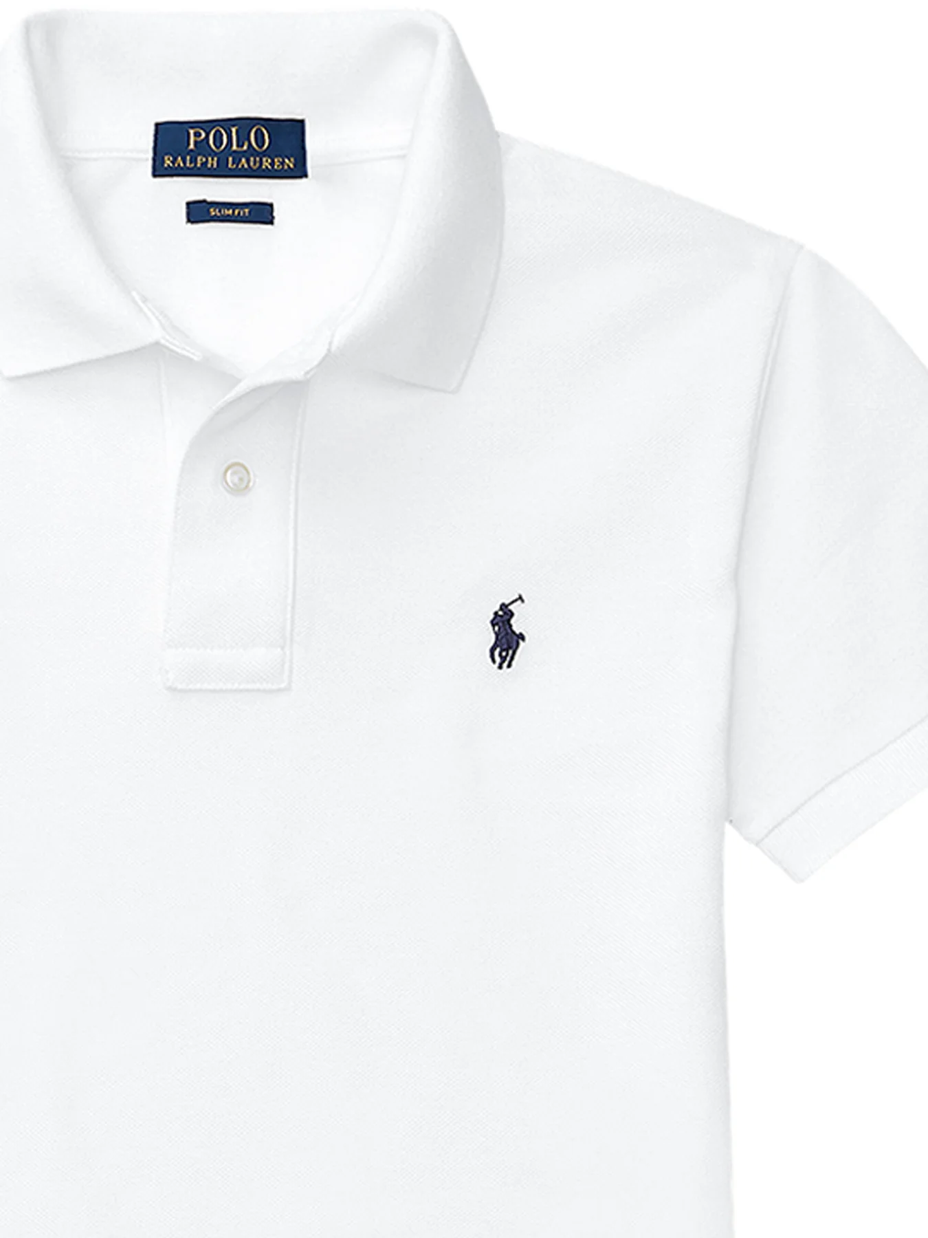 Slim Fit Cotton Polo White - Image 3