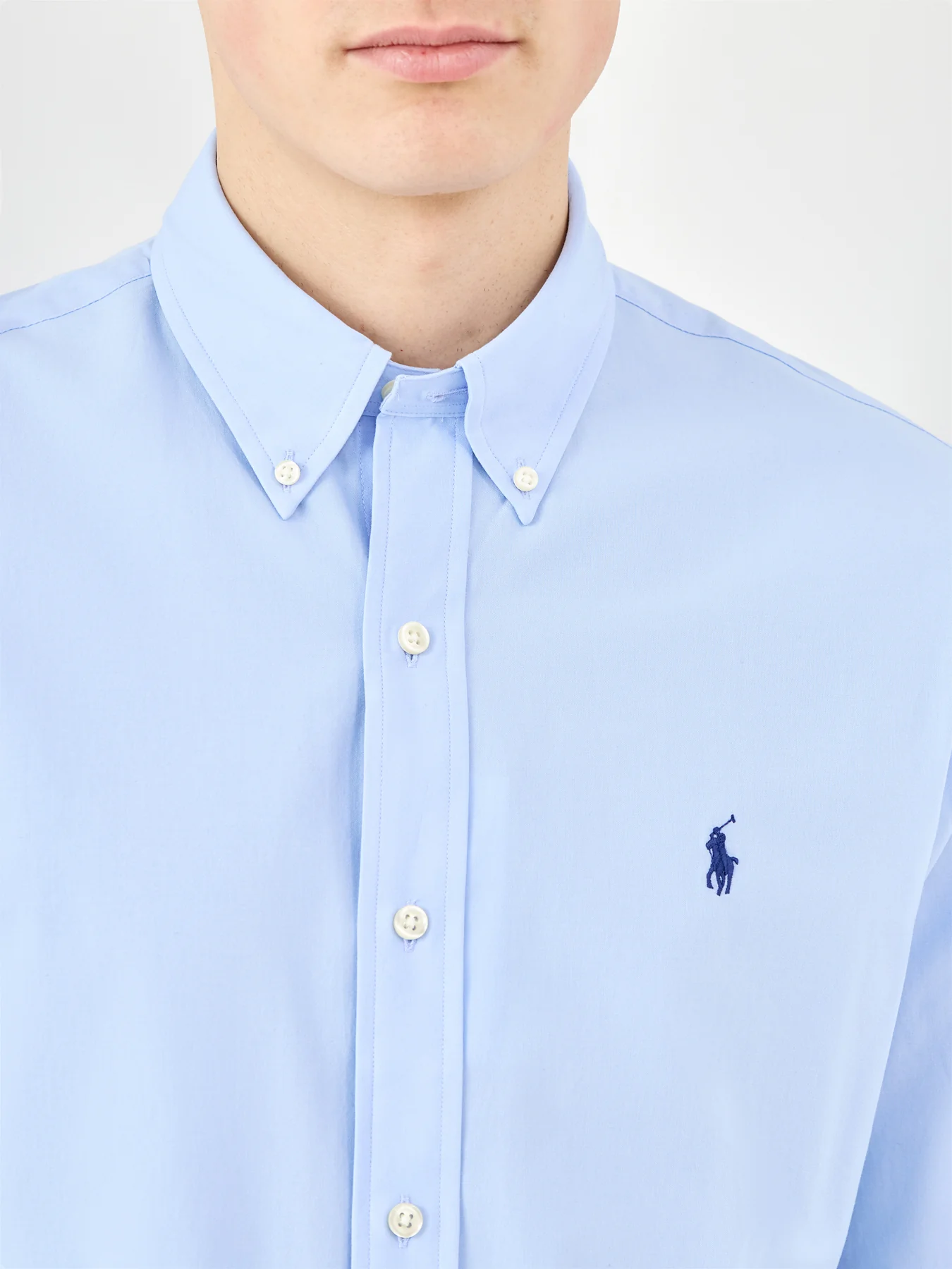 Custom Fit Poplin Shirt Blue - Image 3