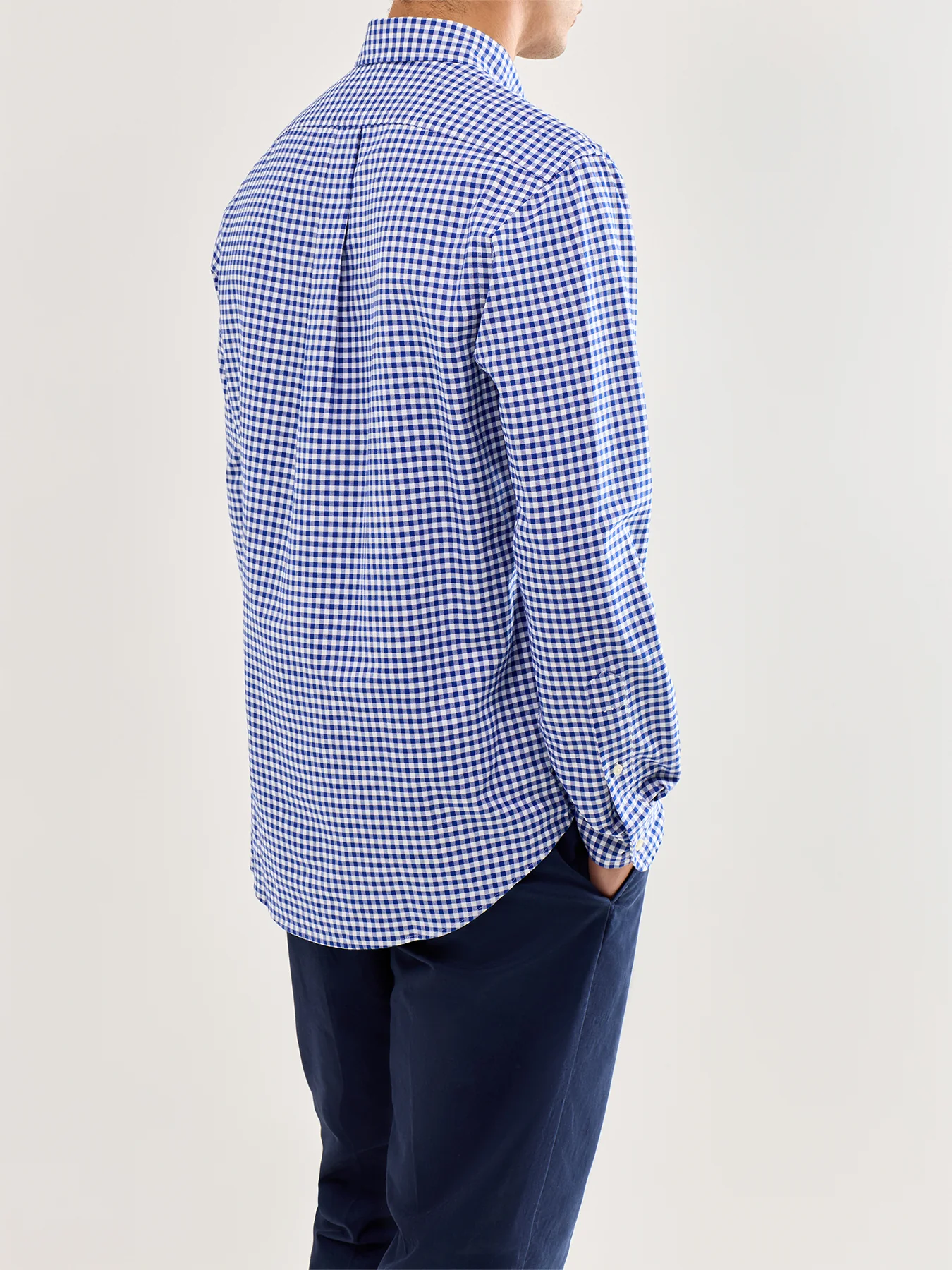 Custom Fit Oxford Check Shirt Blue - Image 5