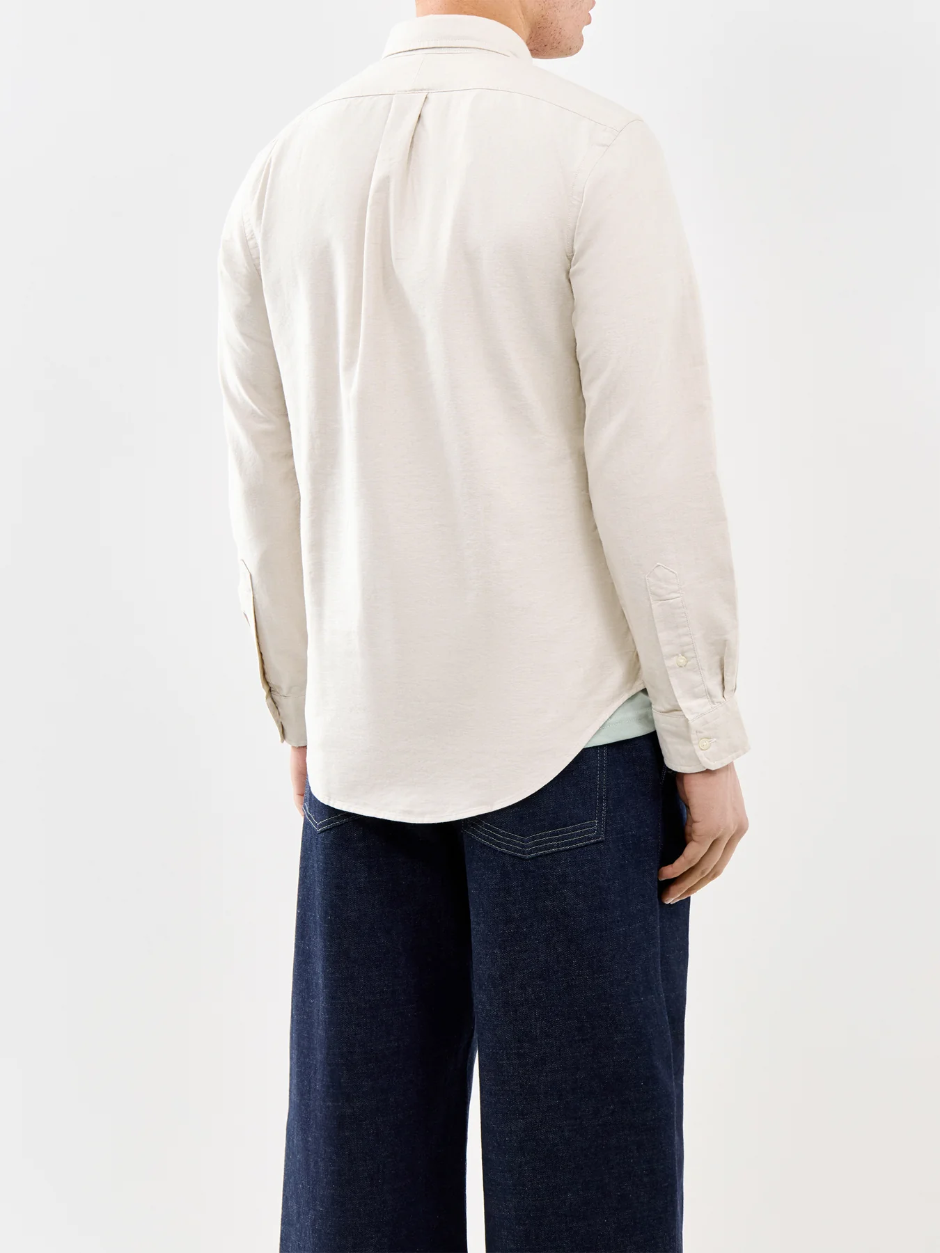 Custom Fit Oxford Shirt Beige - Image 5