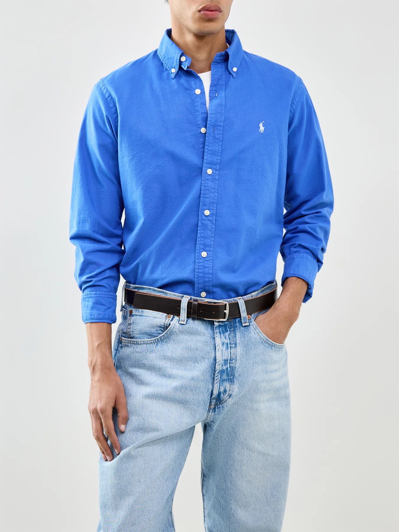 Custom Fit Oxford Shirt Blue - Image 4