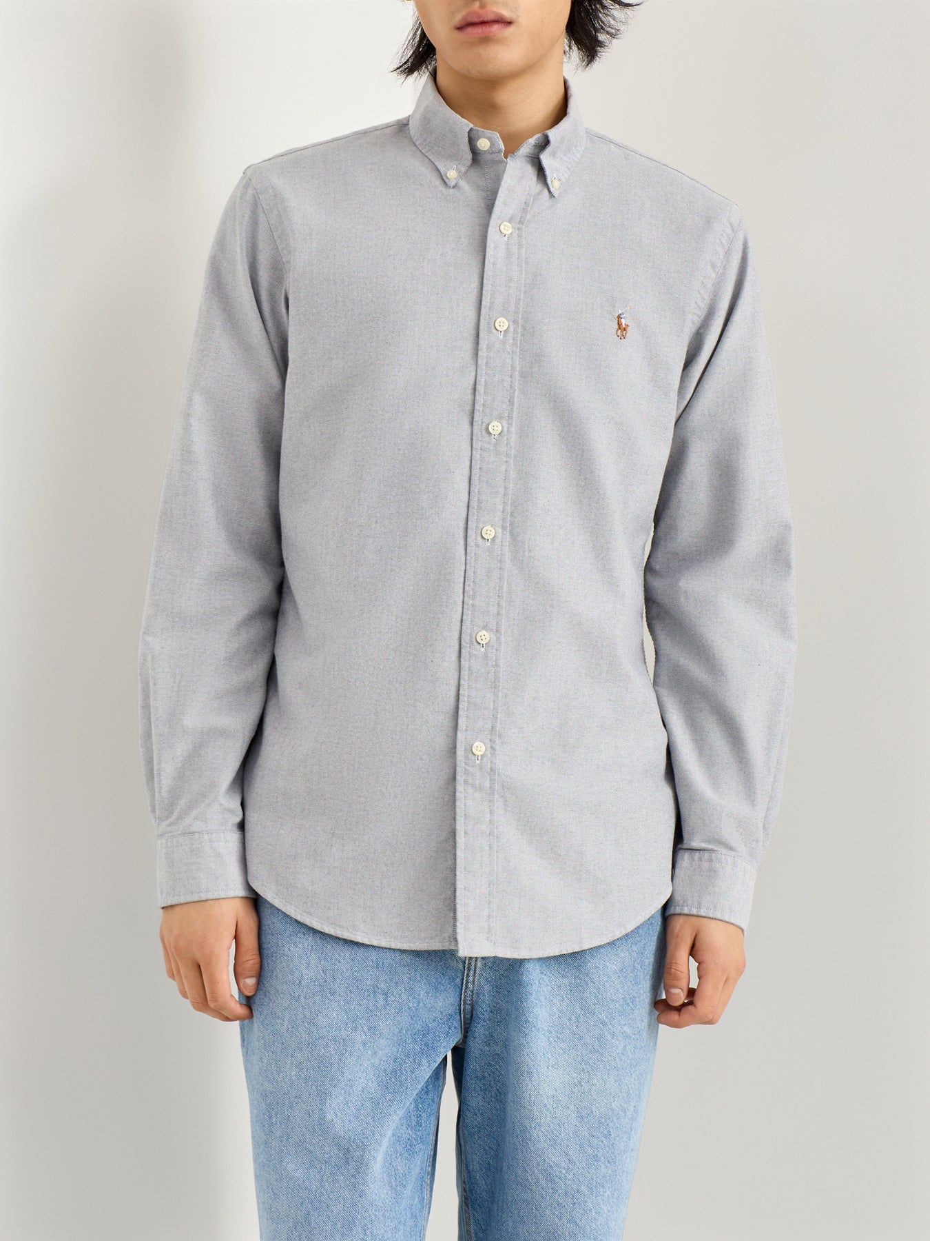 Custom Fit Oxford Shirt Grey - Image 4