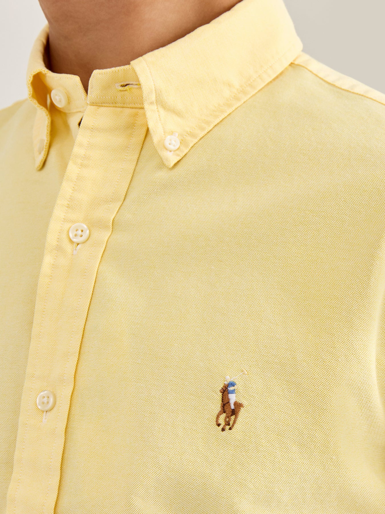 Custom Fit Cotton Oxford Shirt Yellow Cotton - Image 3