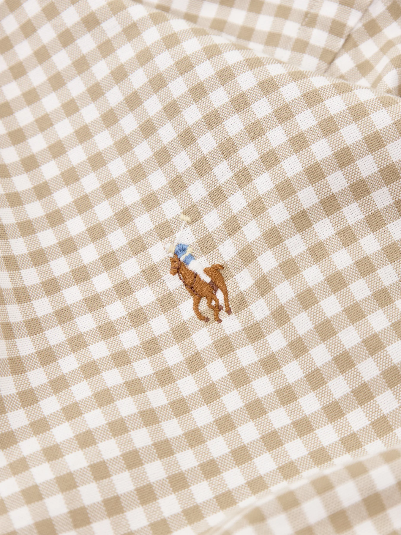 Custom Fit Oxford Gingham Check Shirt White - Image 3